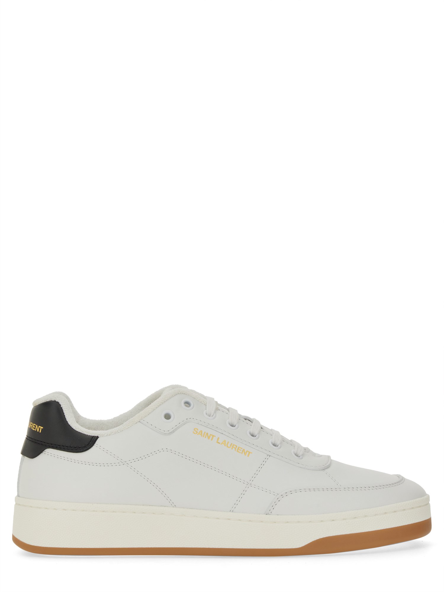 Saint Laurent White Smooth Leather Sl/61 Sneakers In White
