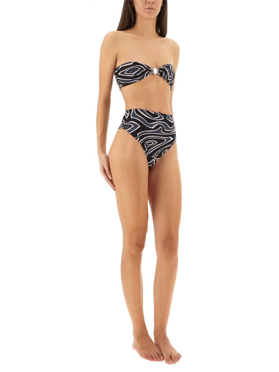 TOP BIKINI A FASCIA A STAMPA LABIRINTO