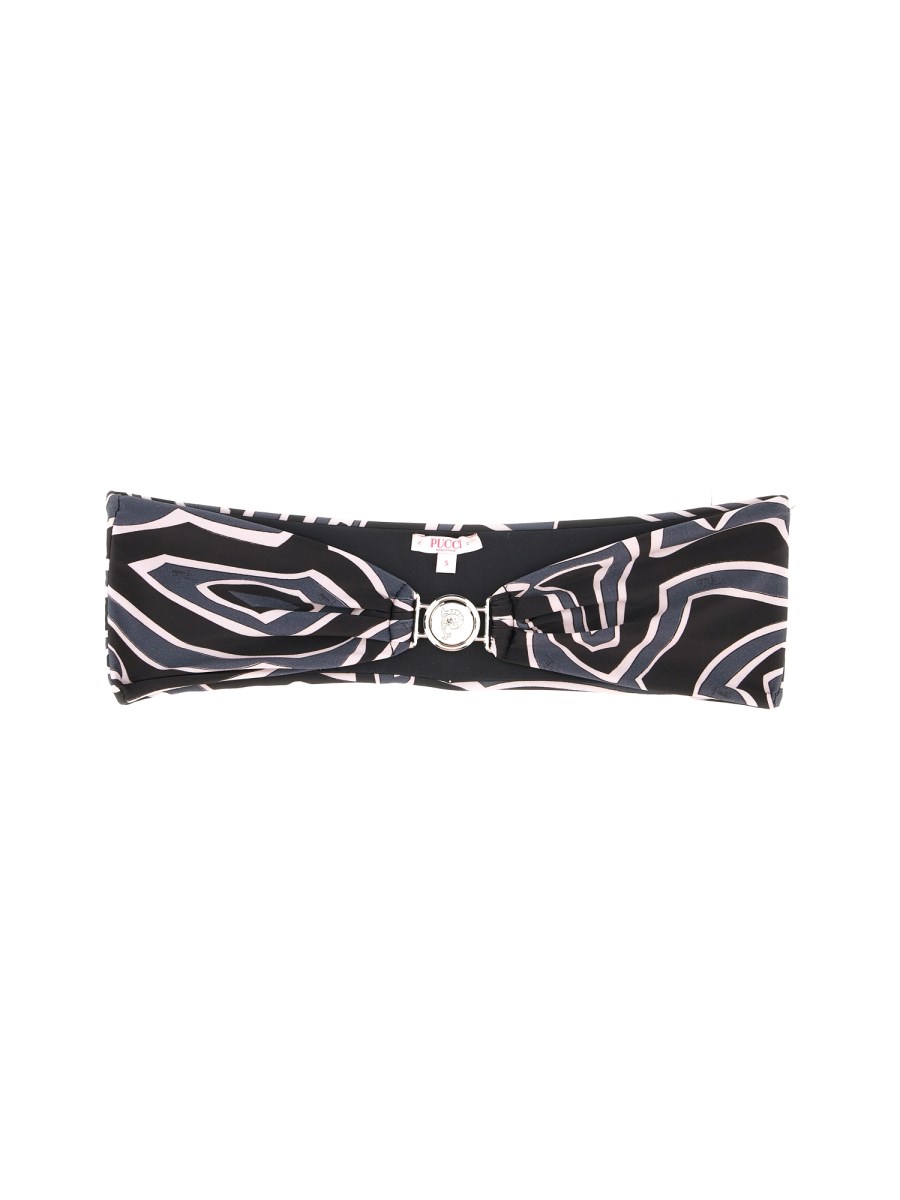 TOP BIKINI A FASCIA A STAMPA LABIRINTO