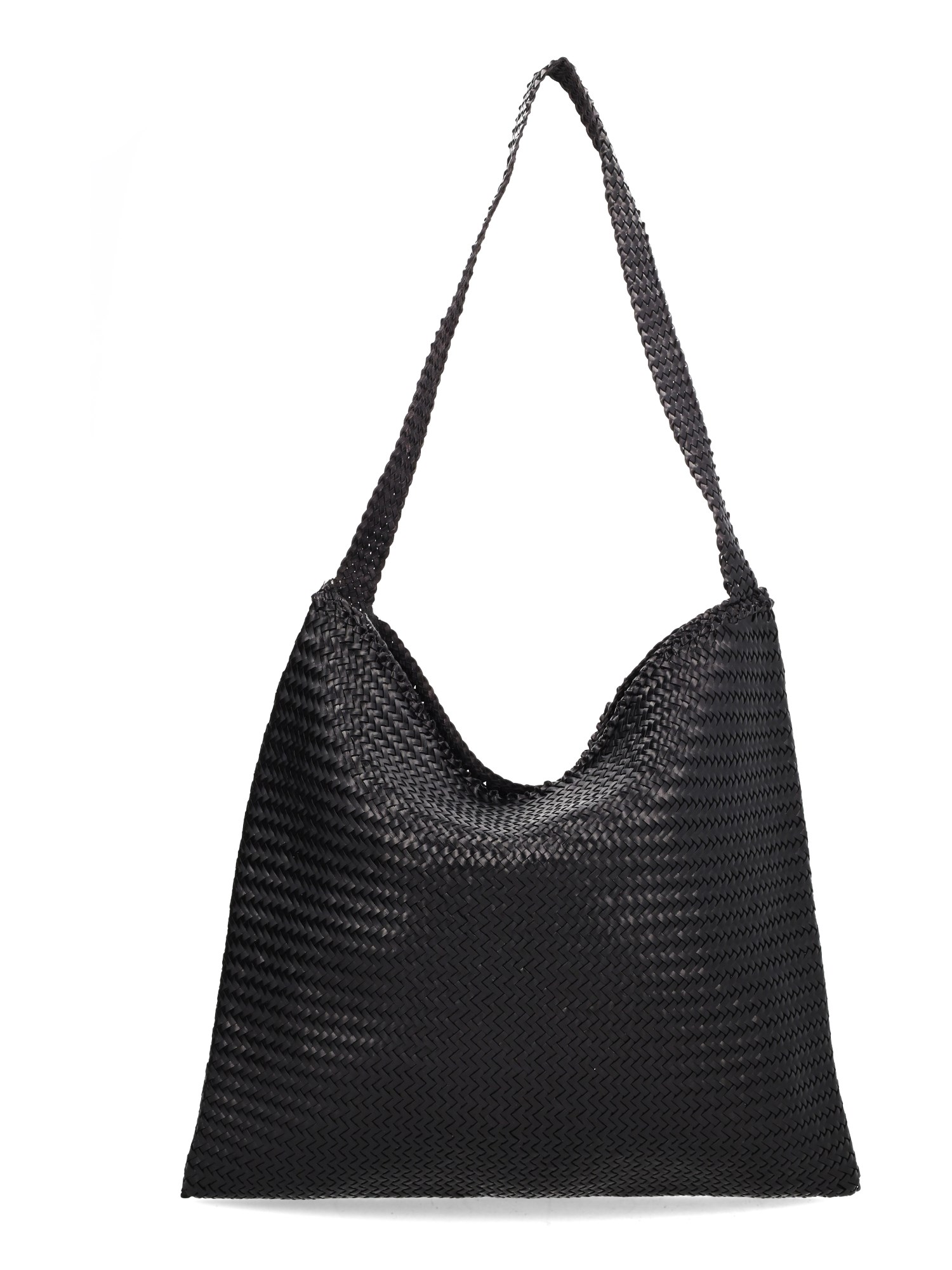 Dragon Diffusion Ars Woven Leather Shoulder Bag In Black
