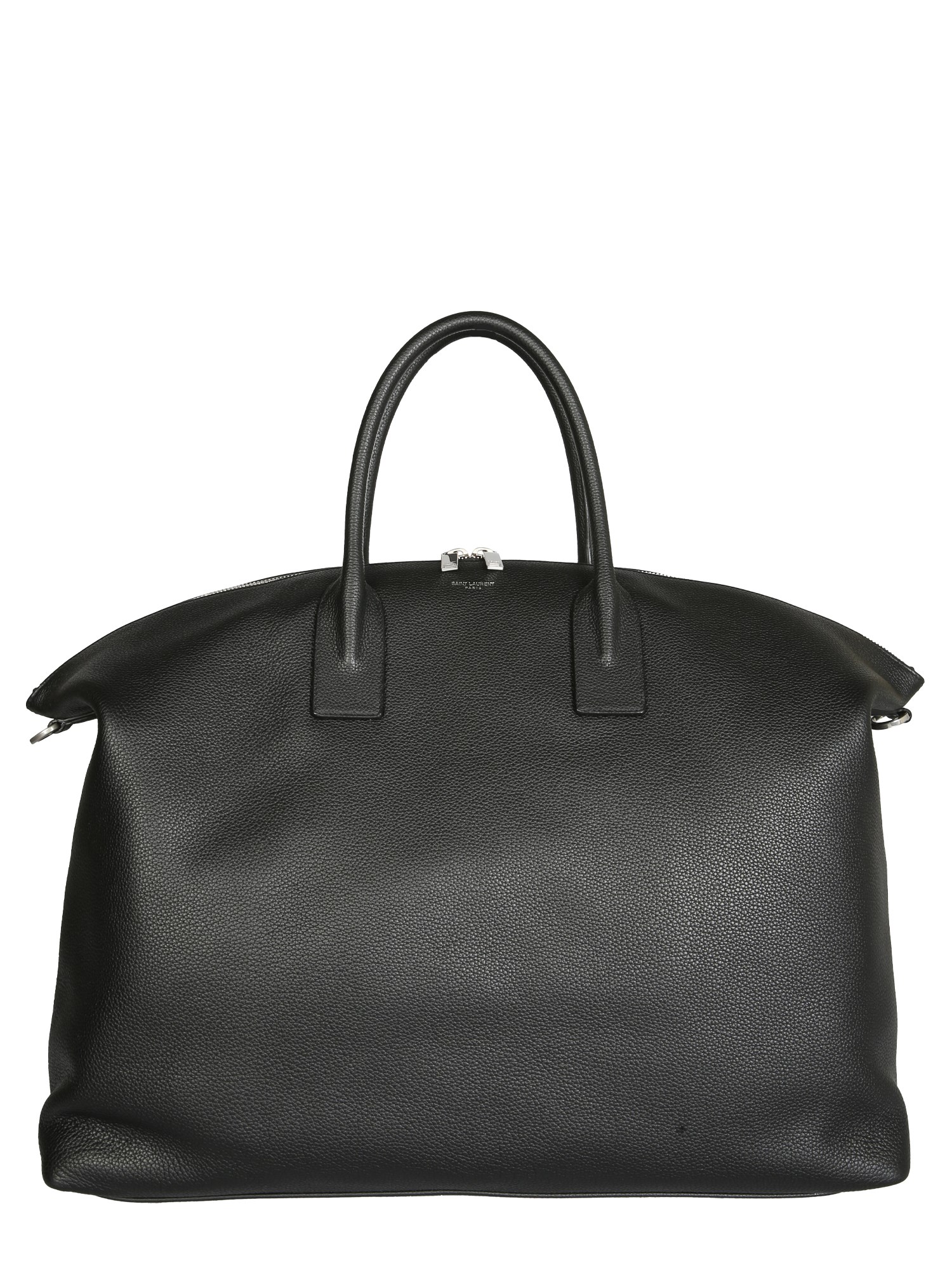 Saint Laurent Full-grain Leather Tote Bag In Black