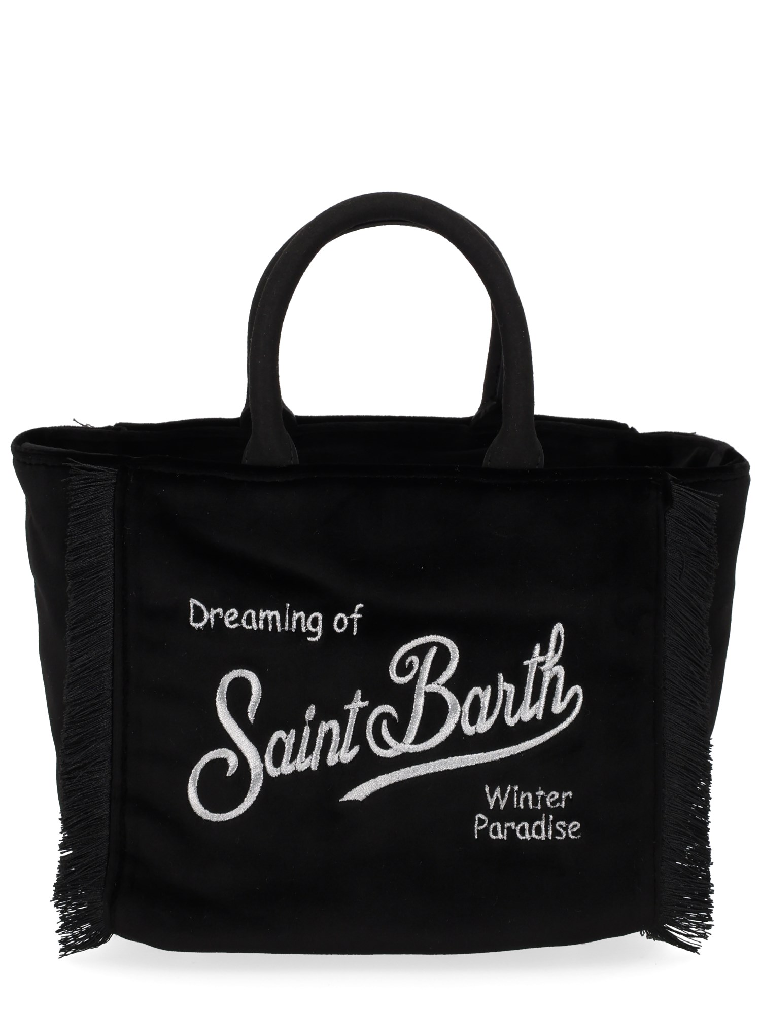 Mc2 Saint Barth "mini Velvet" Tote Bag In Black