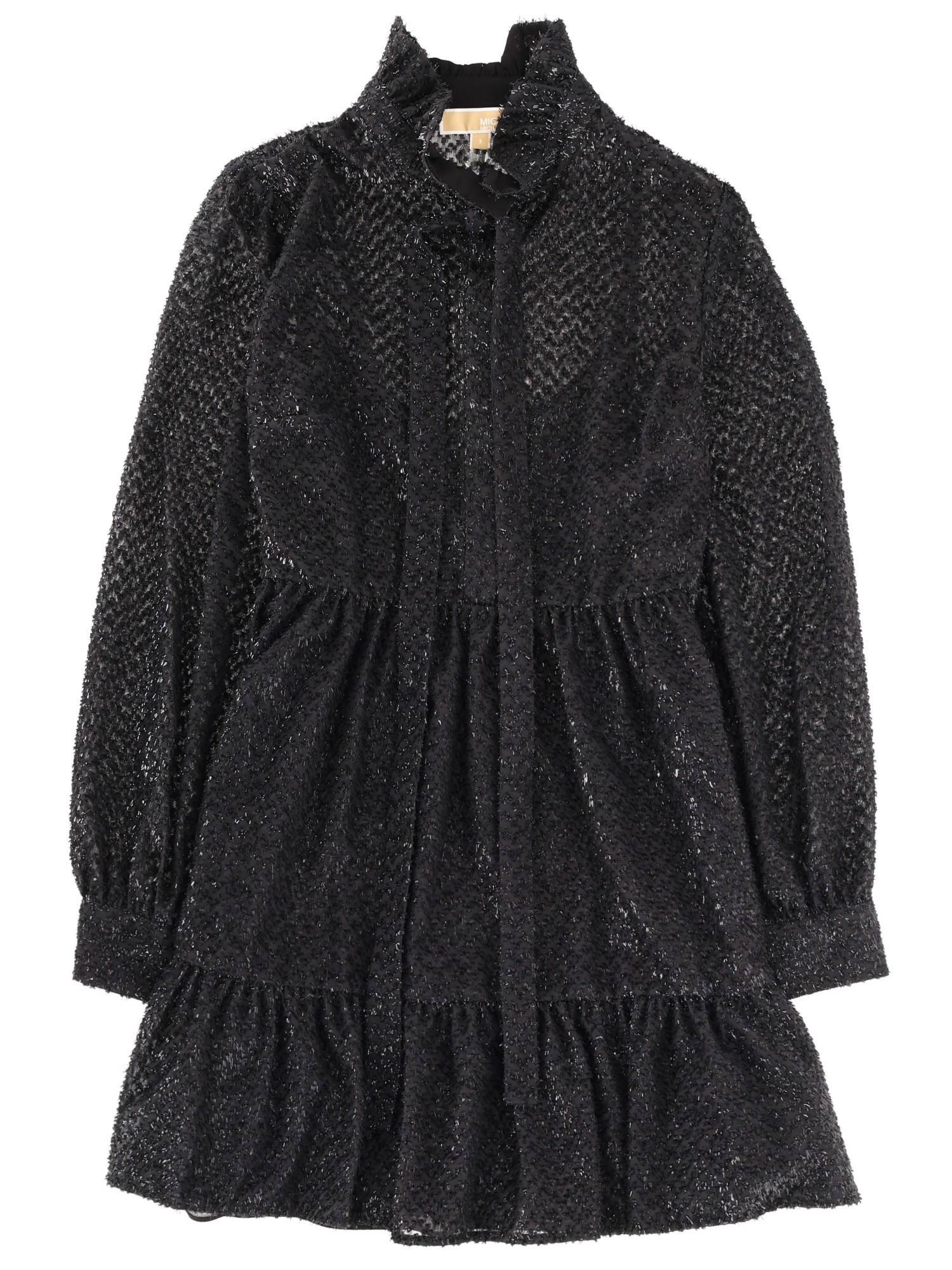 Michael Michael Kors Semi-transparent Mini Dress In Black