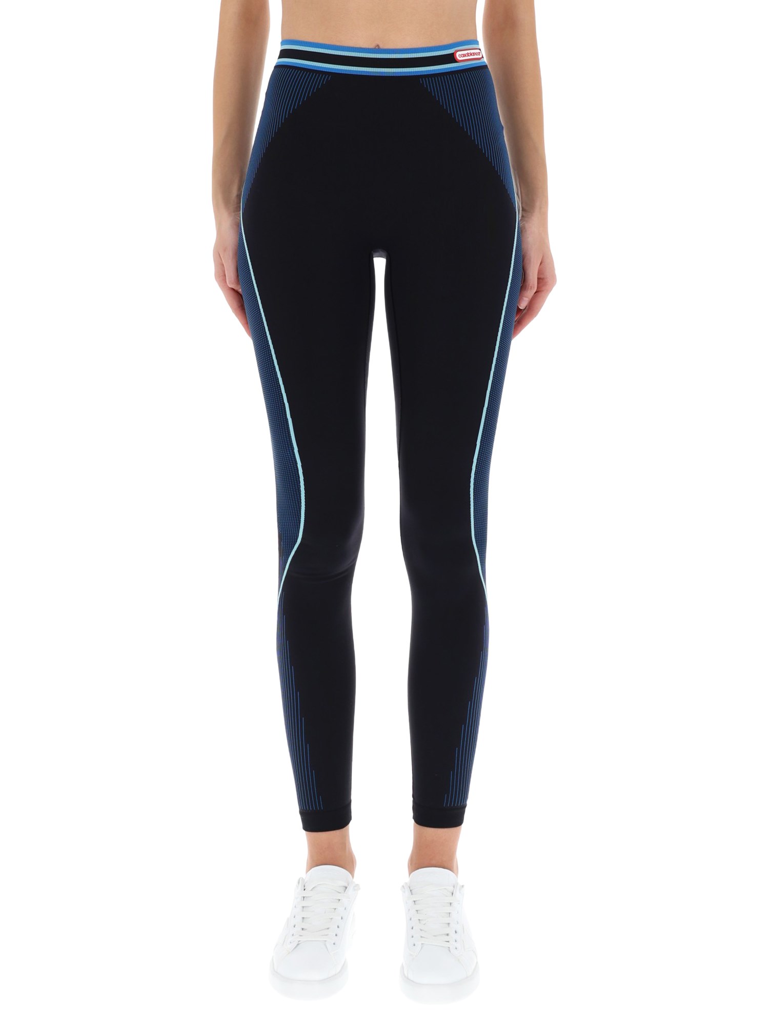 Casablanca Ankle Length Leggings Contrast Piping In Blue