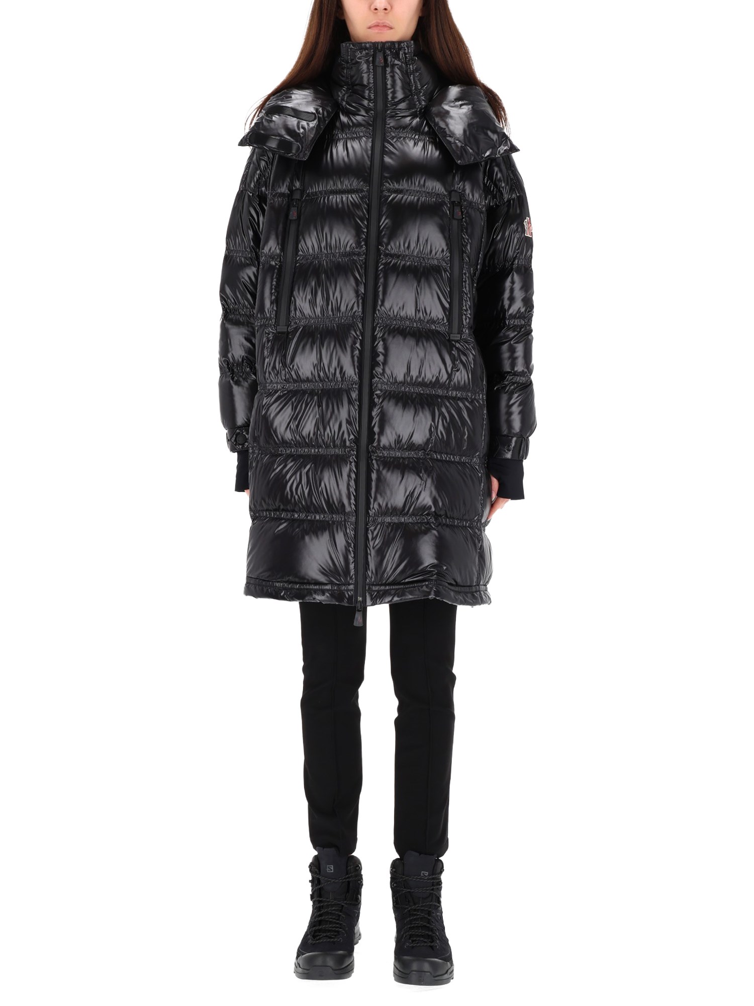 Moncler Long Down Jacket "rochelairs" In Black