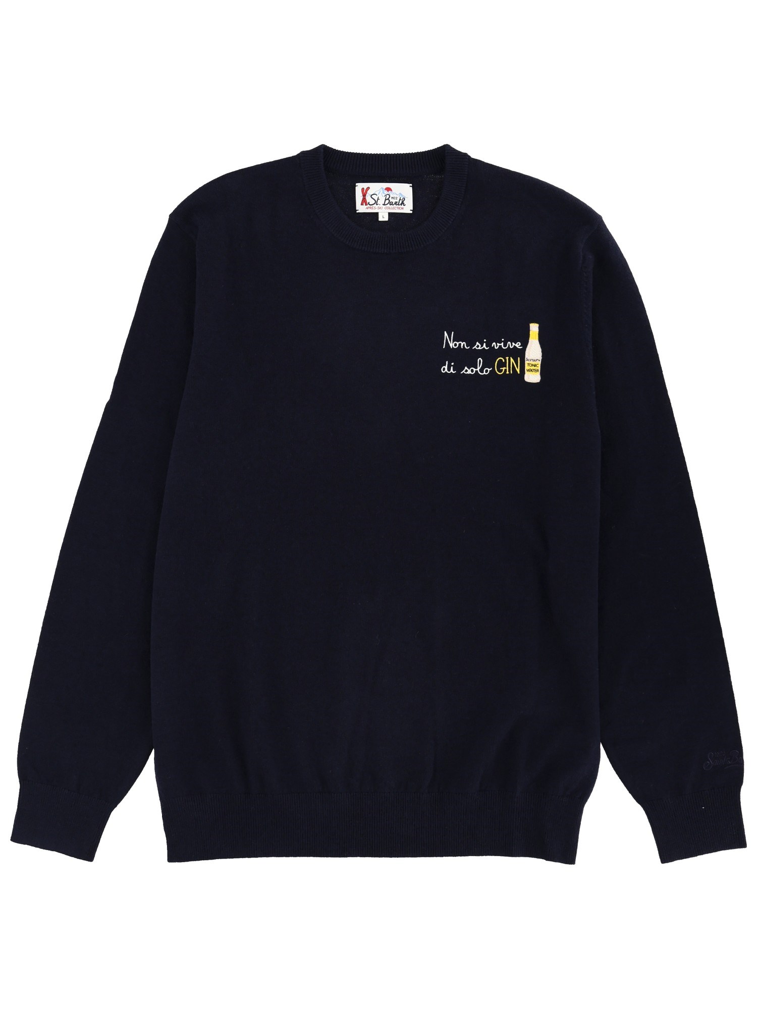 Mc2 Saint Barth Sweater With Embroidery In Blue