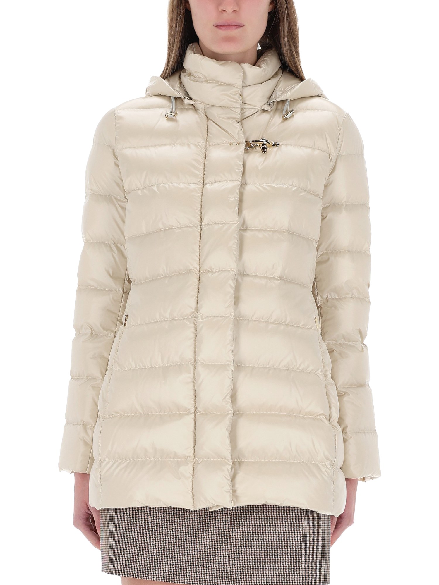 Fay Down Jacket With Hood In Sand