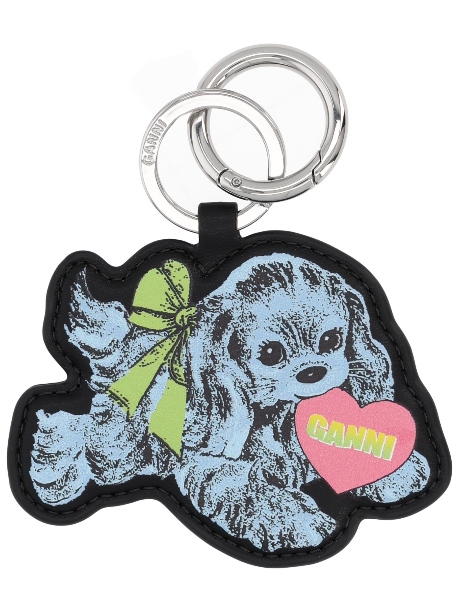 Ganni Women Puppy Keychain In Blue