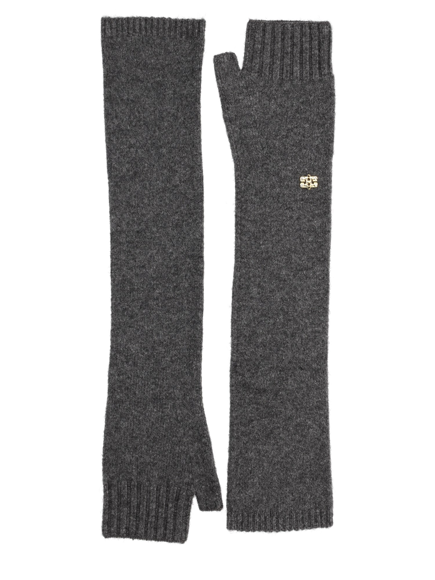 Ganni Wool Gloves. In Gray