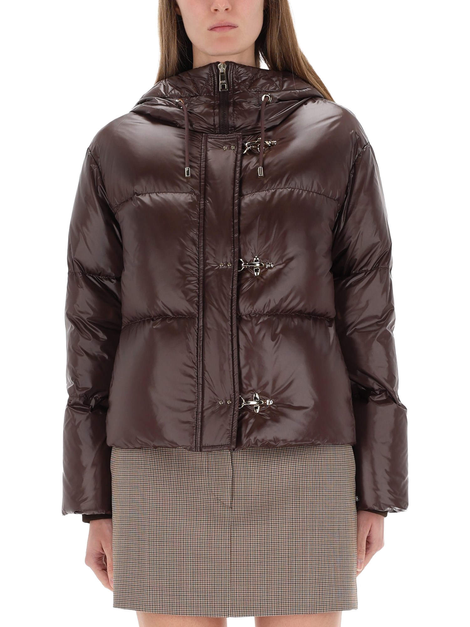 Fay Down Jacket With Hood In Sand