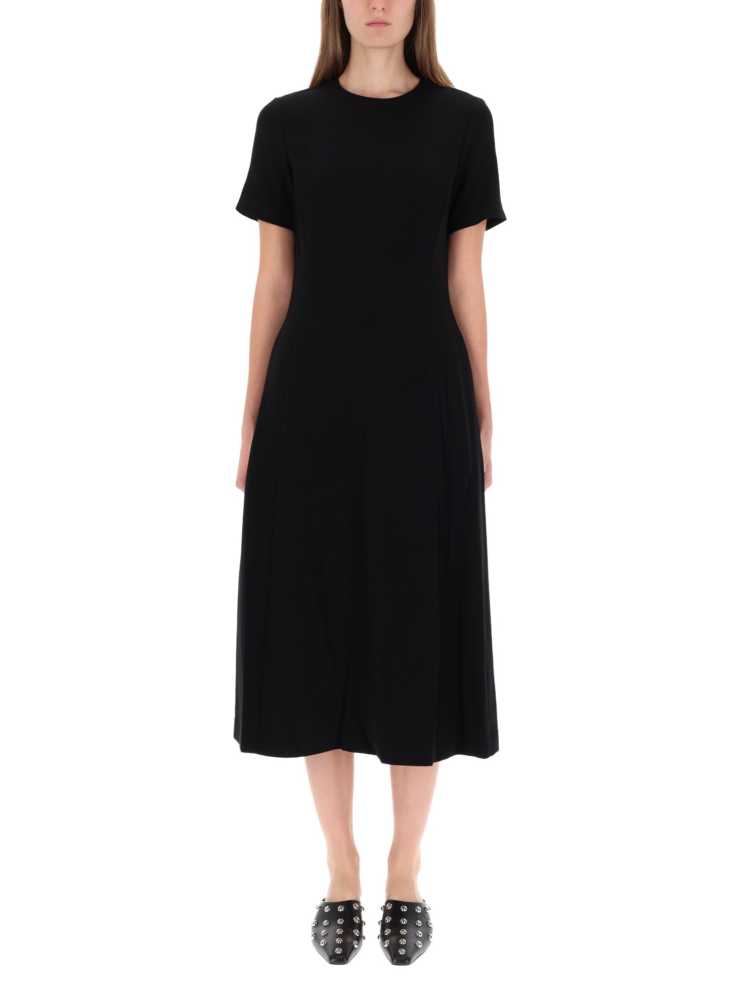 theory midi dress in "admiral crêpe"