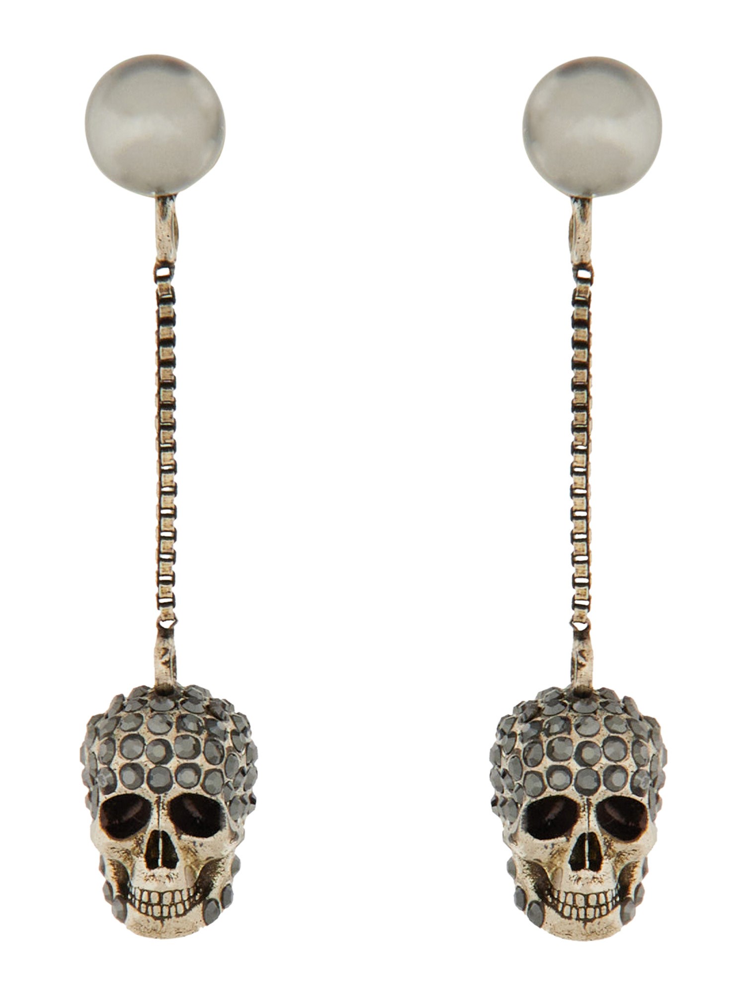 Alexander Mcqueen Women Skull Earrings In Silver