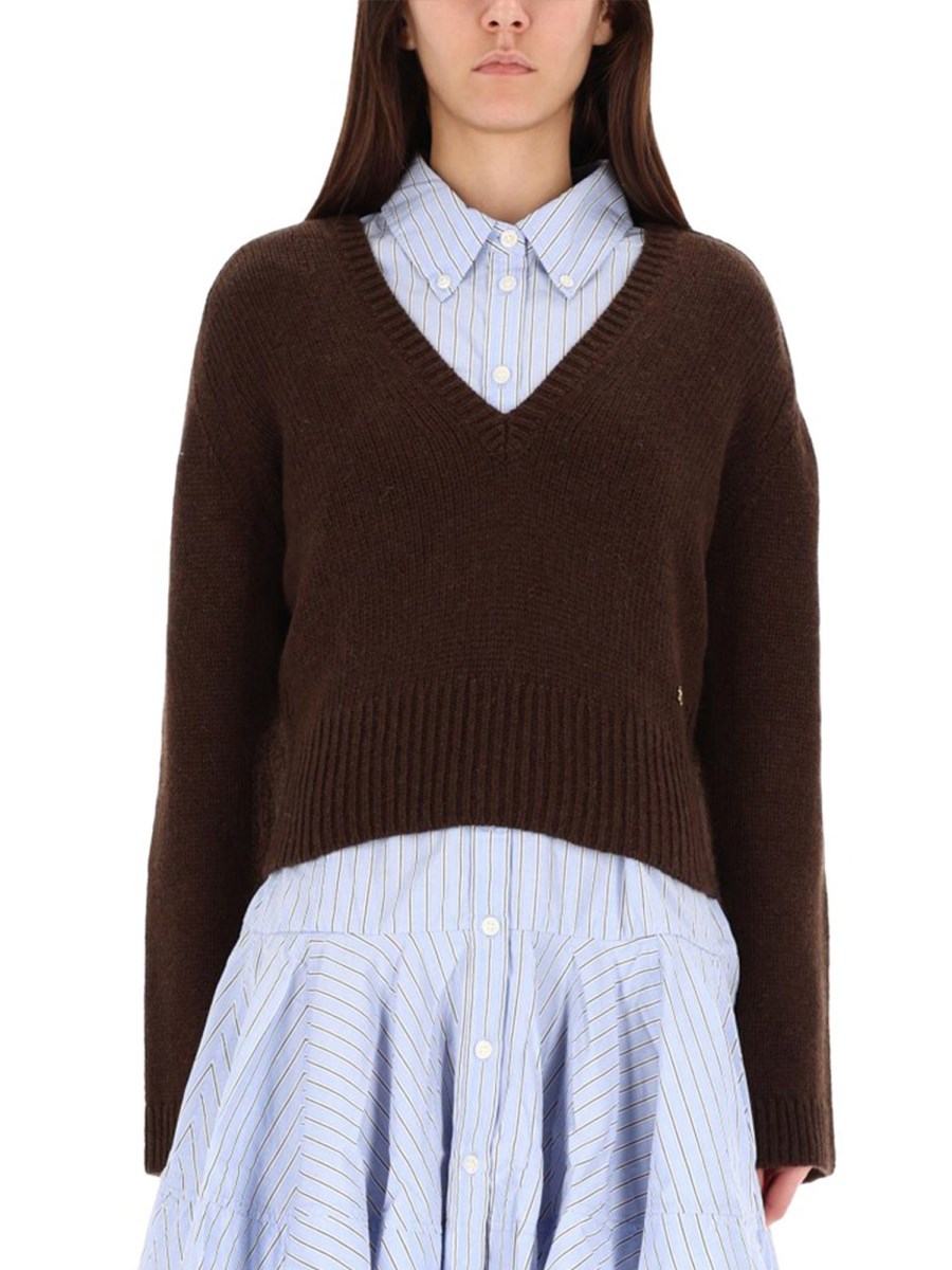 MAGLIA CON SCOLLO A V