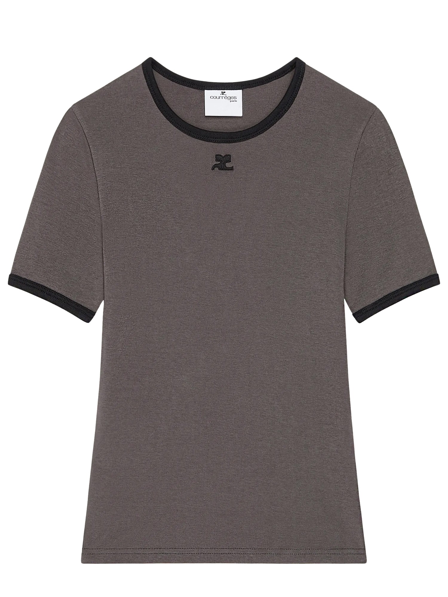 Courrèges Courreges Women T-shirt With Contrasting Cotton Profiles In Multi