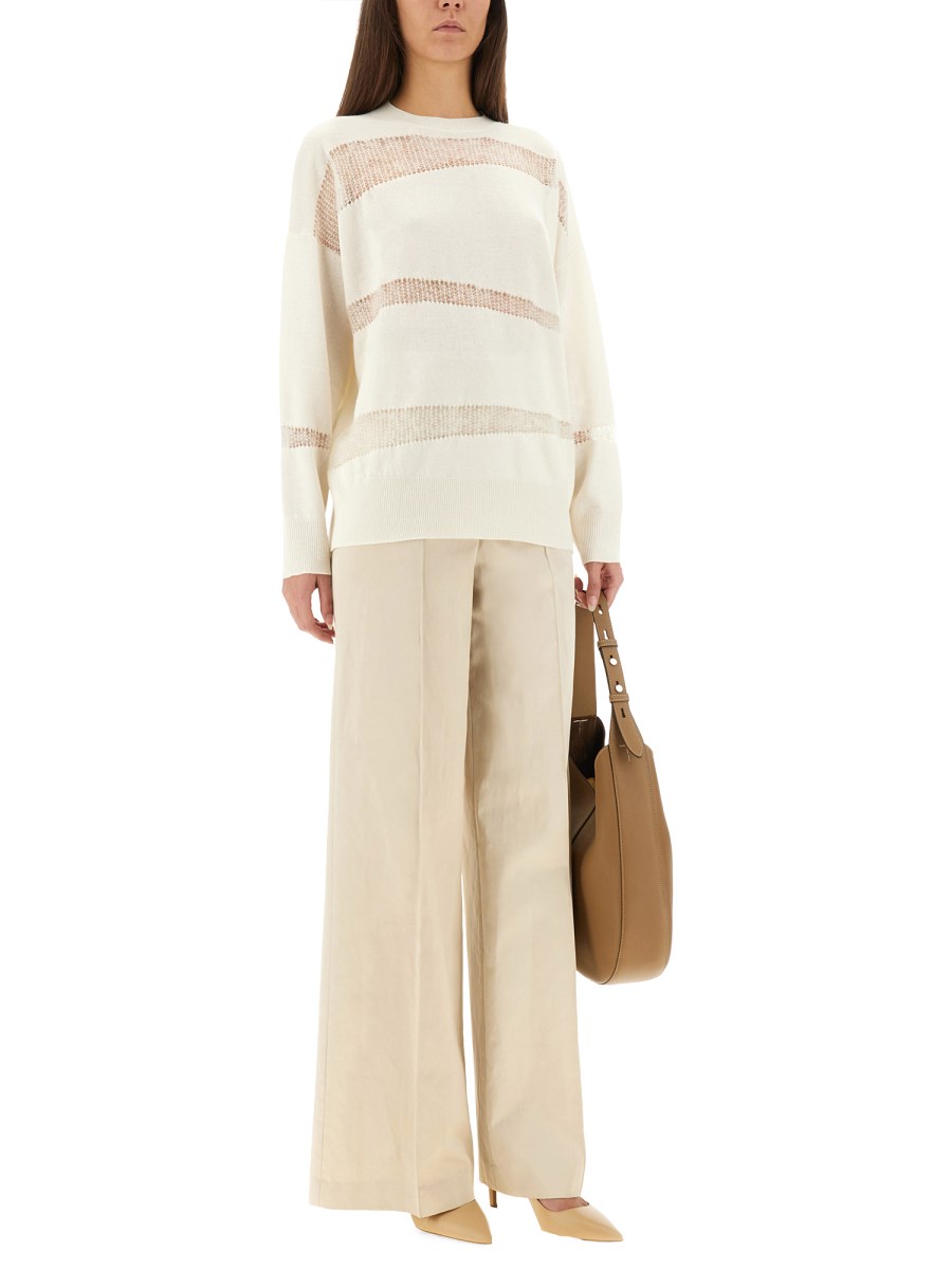 MAGLIA IN PLATINUM E MOHAIR