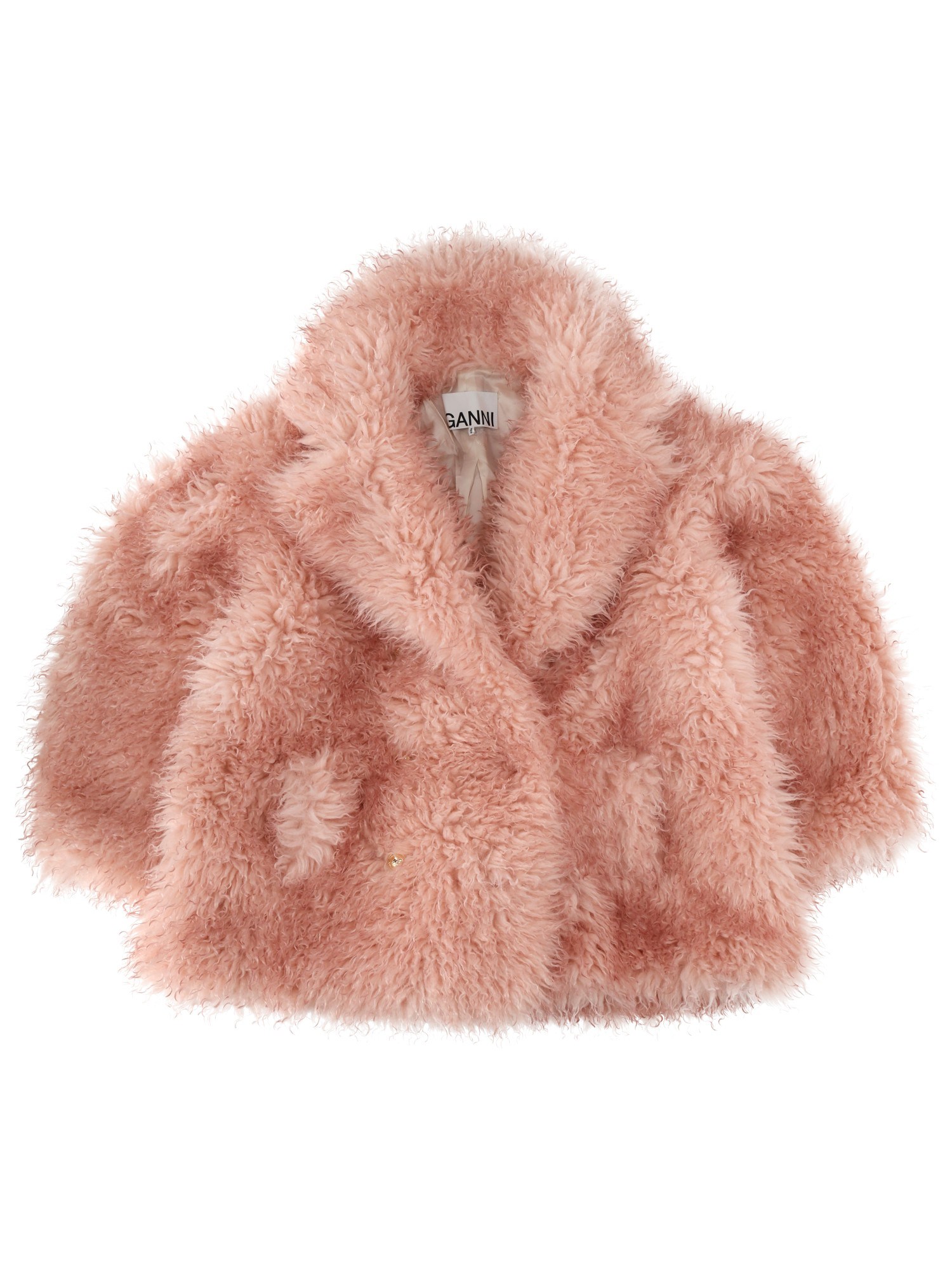 Ganni "faux Fur" Coat In Pink