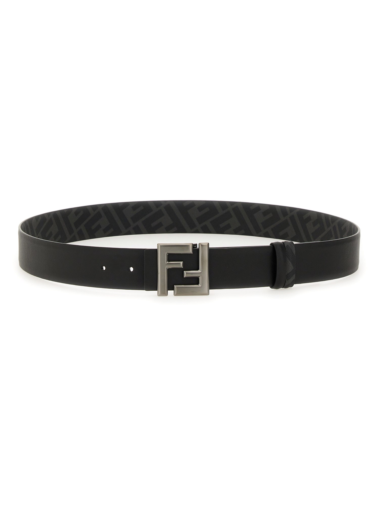 Fendi "squared Ff" Belt In Black