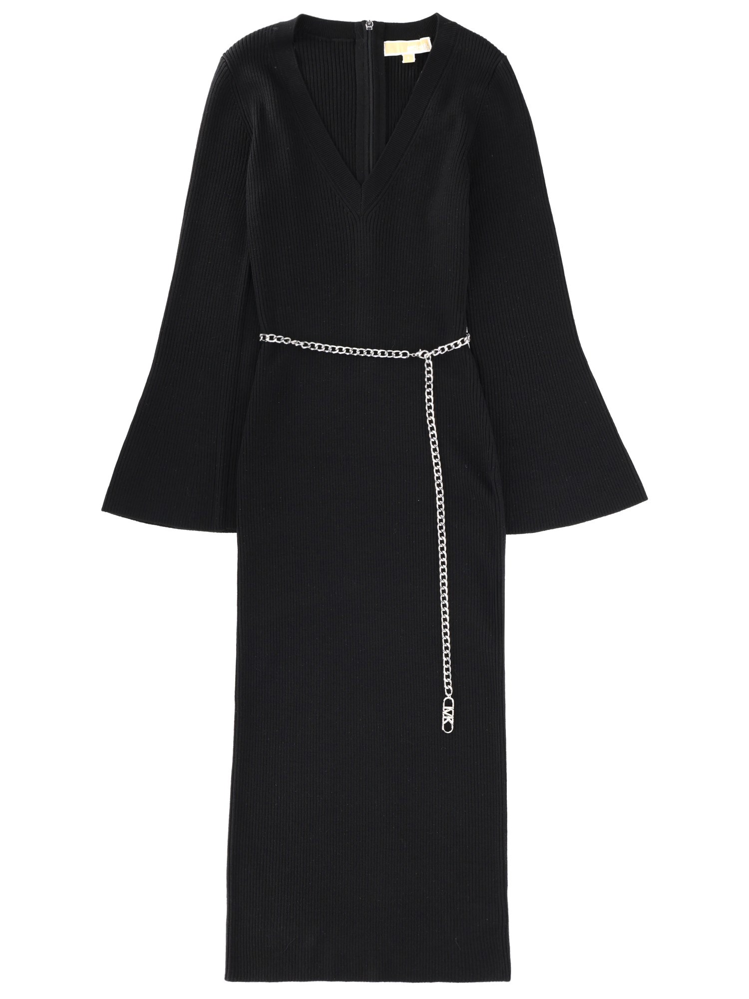 Michael Michael Kors Wool Midi Dress In Black