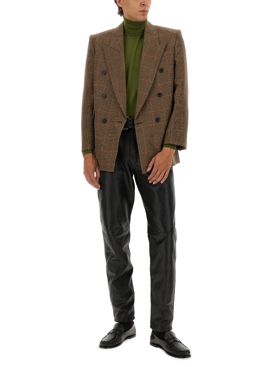 PANTALONI IN PELLE CON CINTURA