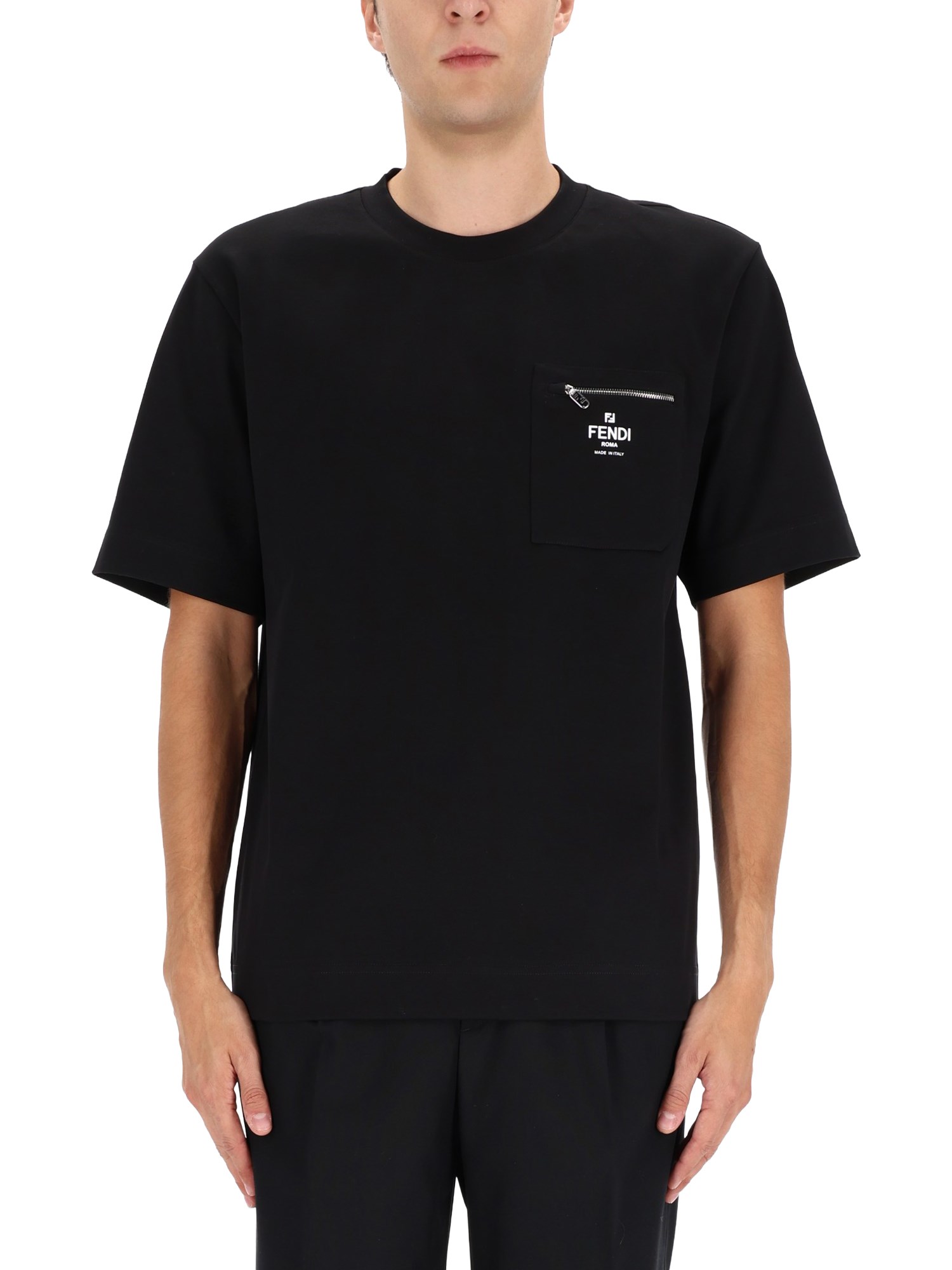 Fendi Black Cotton Jersey Oversized T-shirt