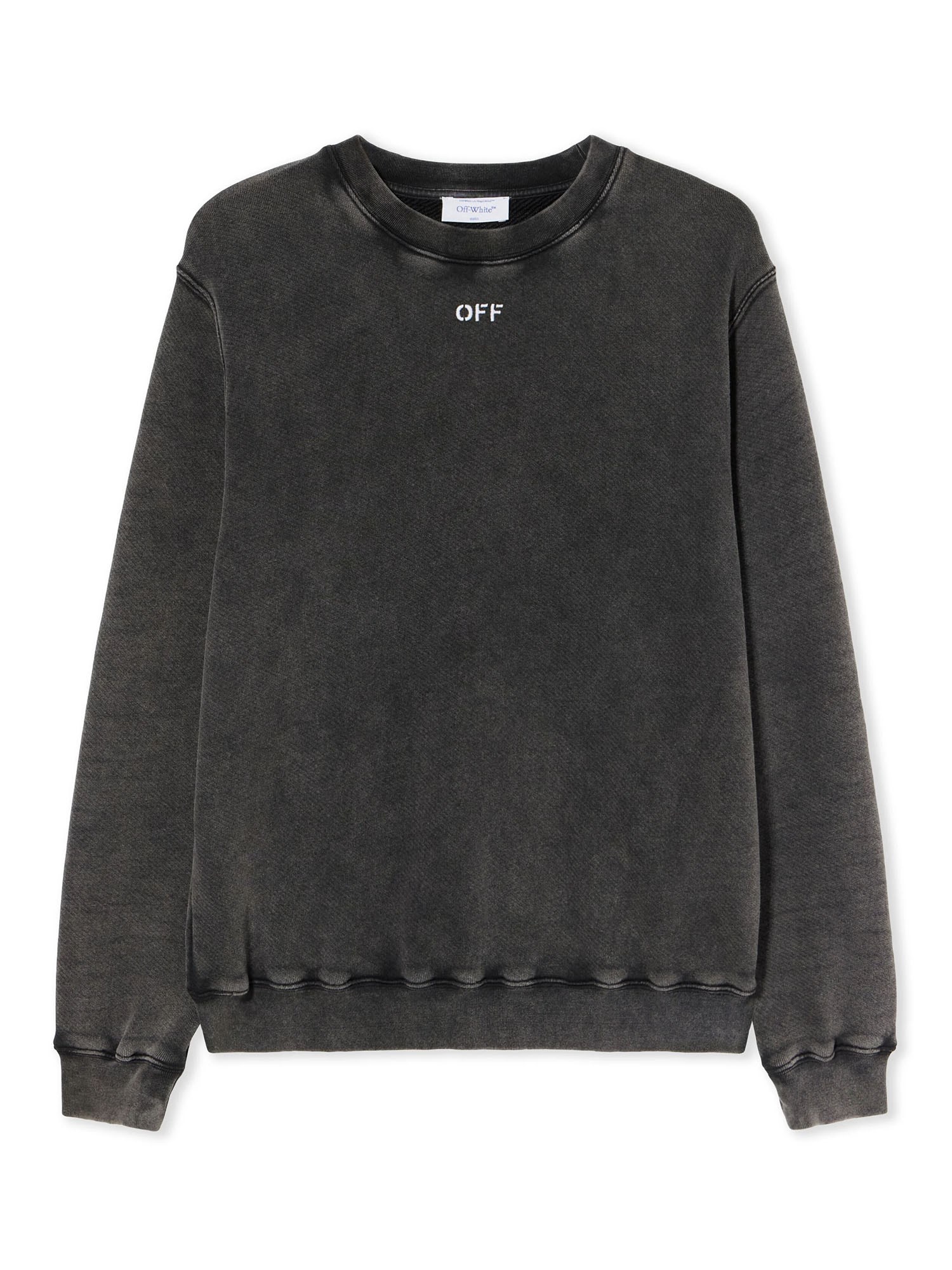 Off-white Check Flan Arrow Crew Logo Sweatshirt In Gray