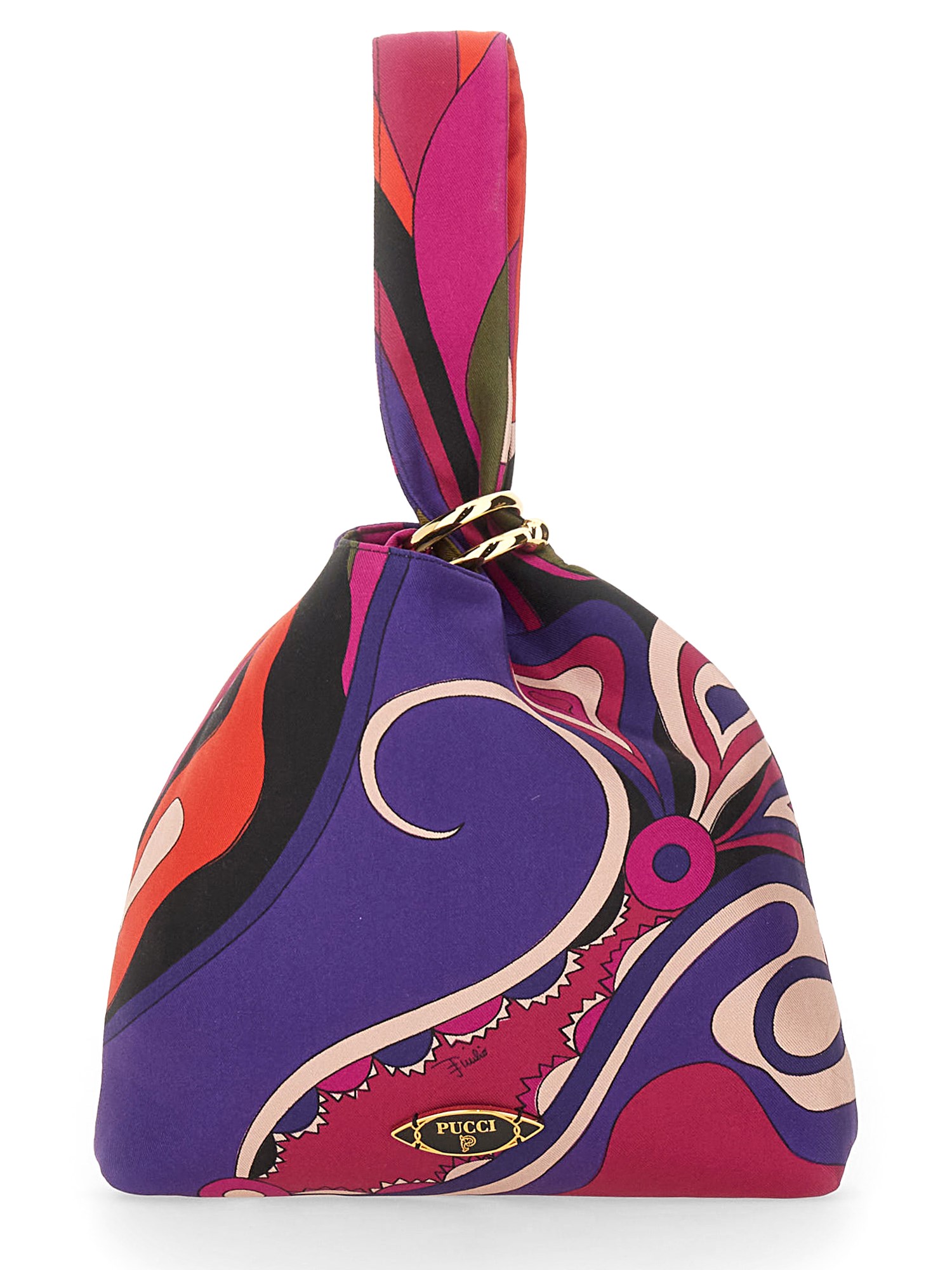 Pucci 'emilio' Silk Clutch Bag With Orchid Print In Multi