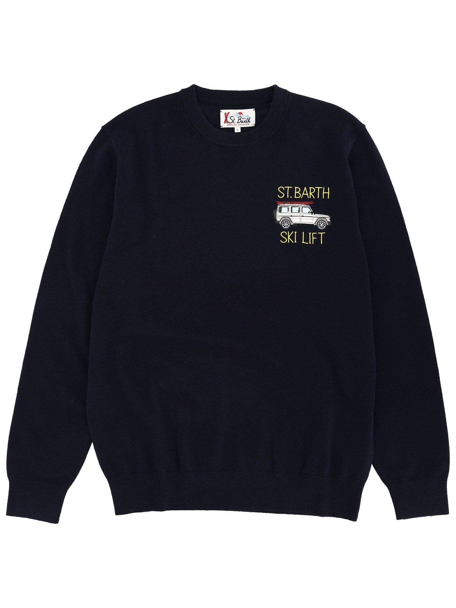 Mc2 Saint Barth Sweater With Embroidery In Blue