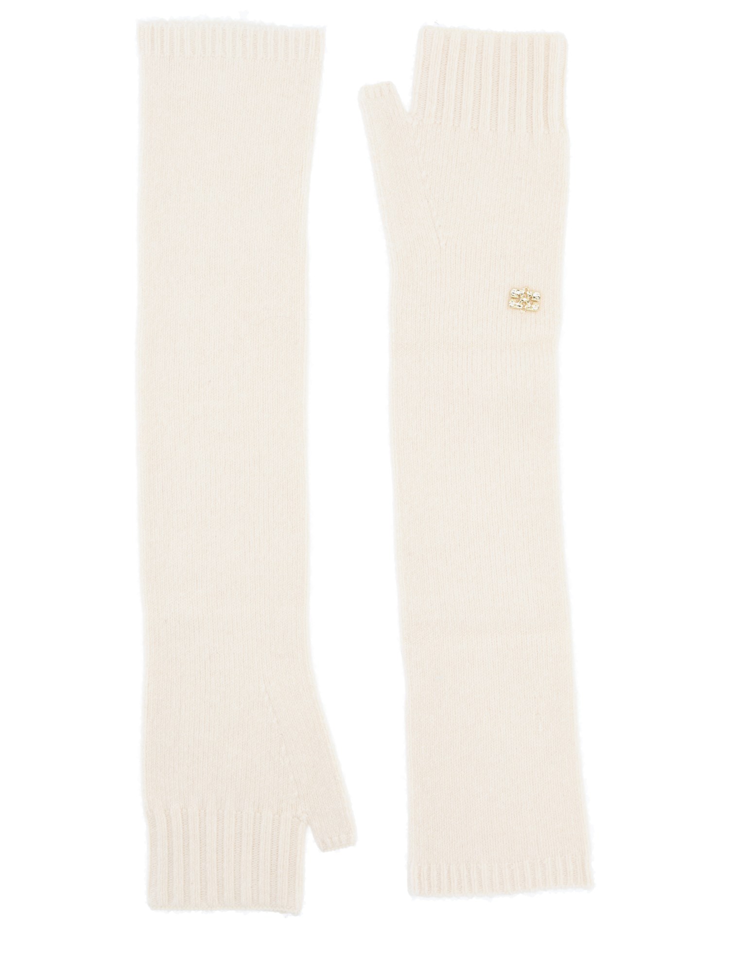 Ganni Wool Gloves. In White