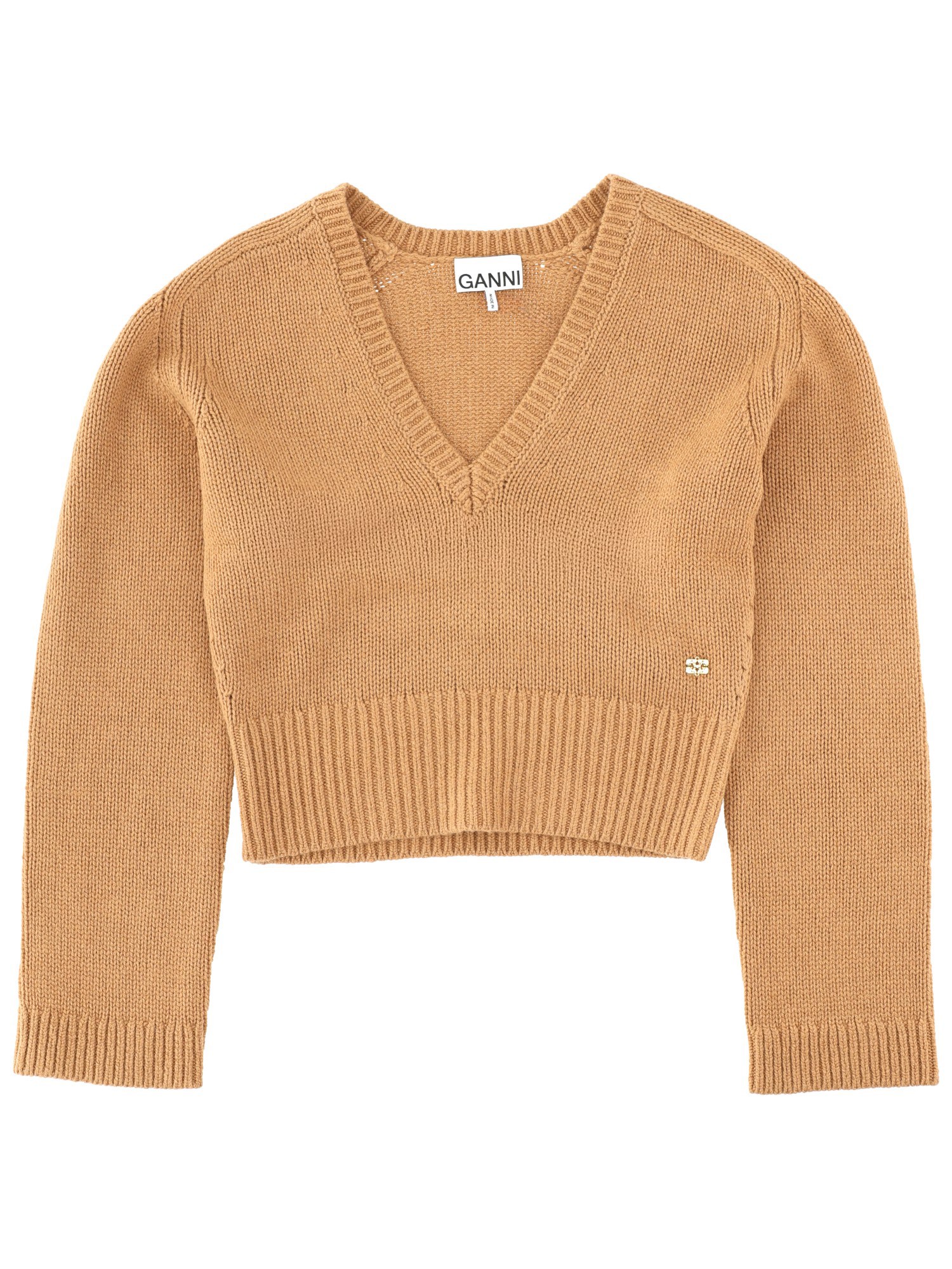 Ganni Wool Jersey. In Nude