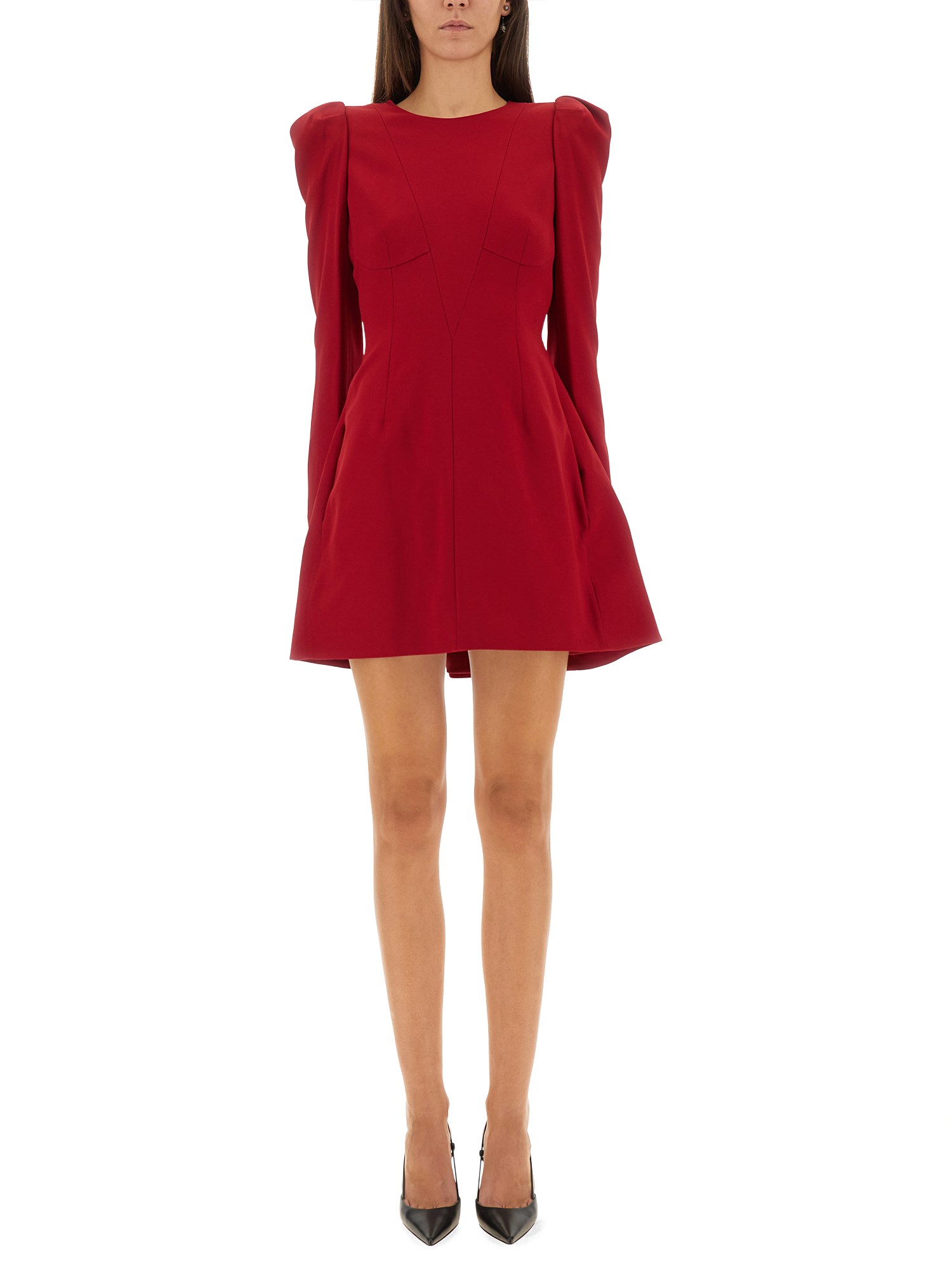 Alexander Mcqueen Women Flared Minidress In Red