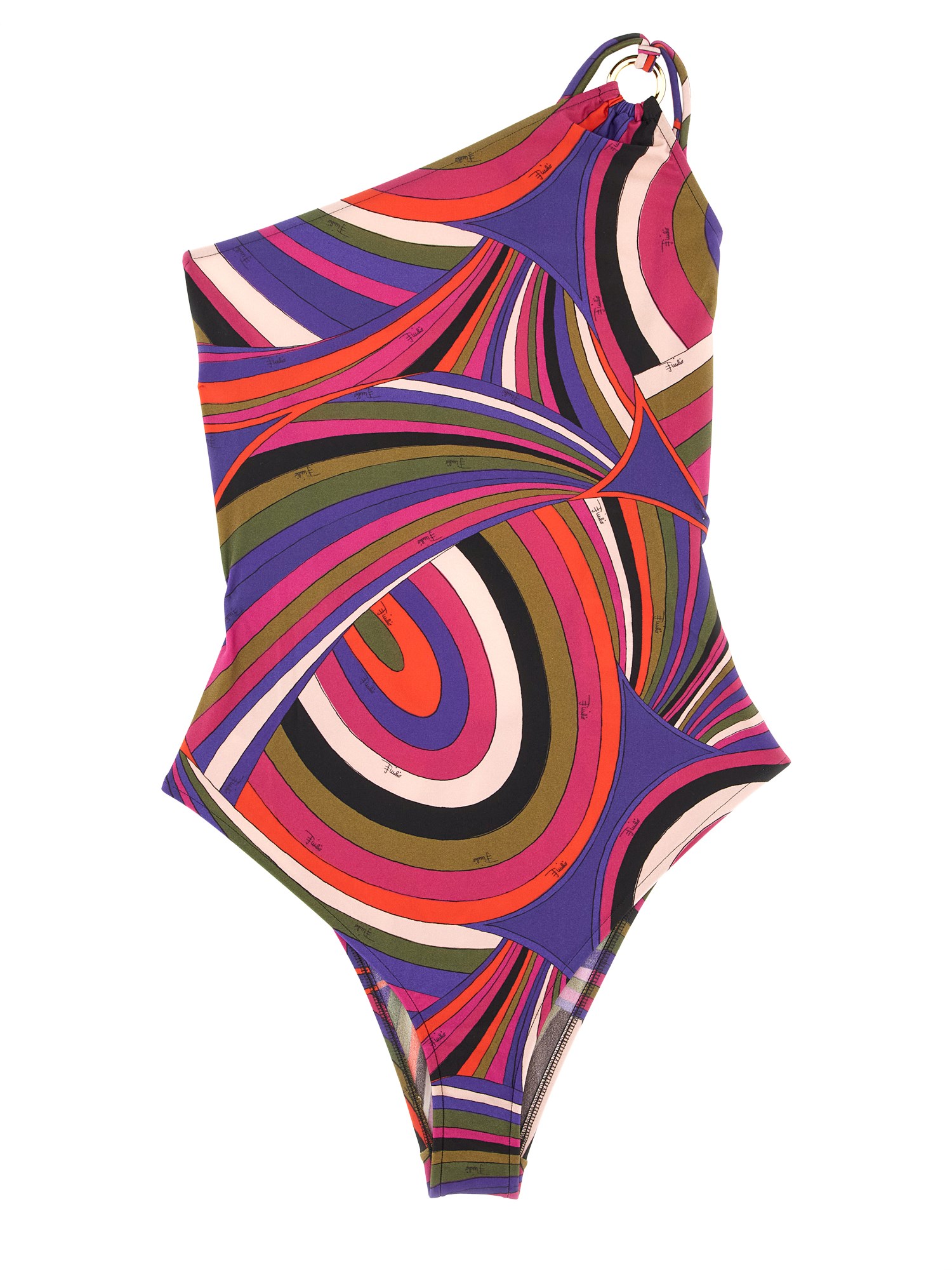 Iris print one-shoulder swimsuit - pucci - Modalova