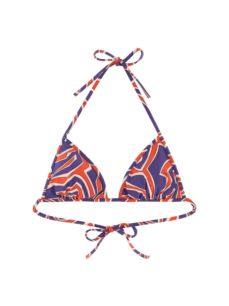 TOP BIKINI A TRIANGOLO CON STAMPA LABIRINTO
