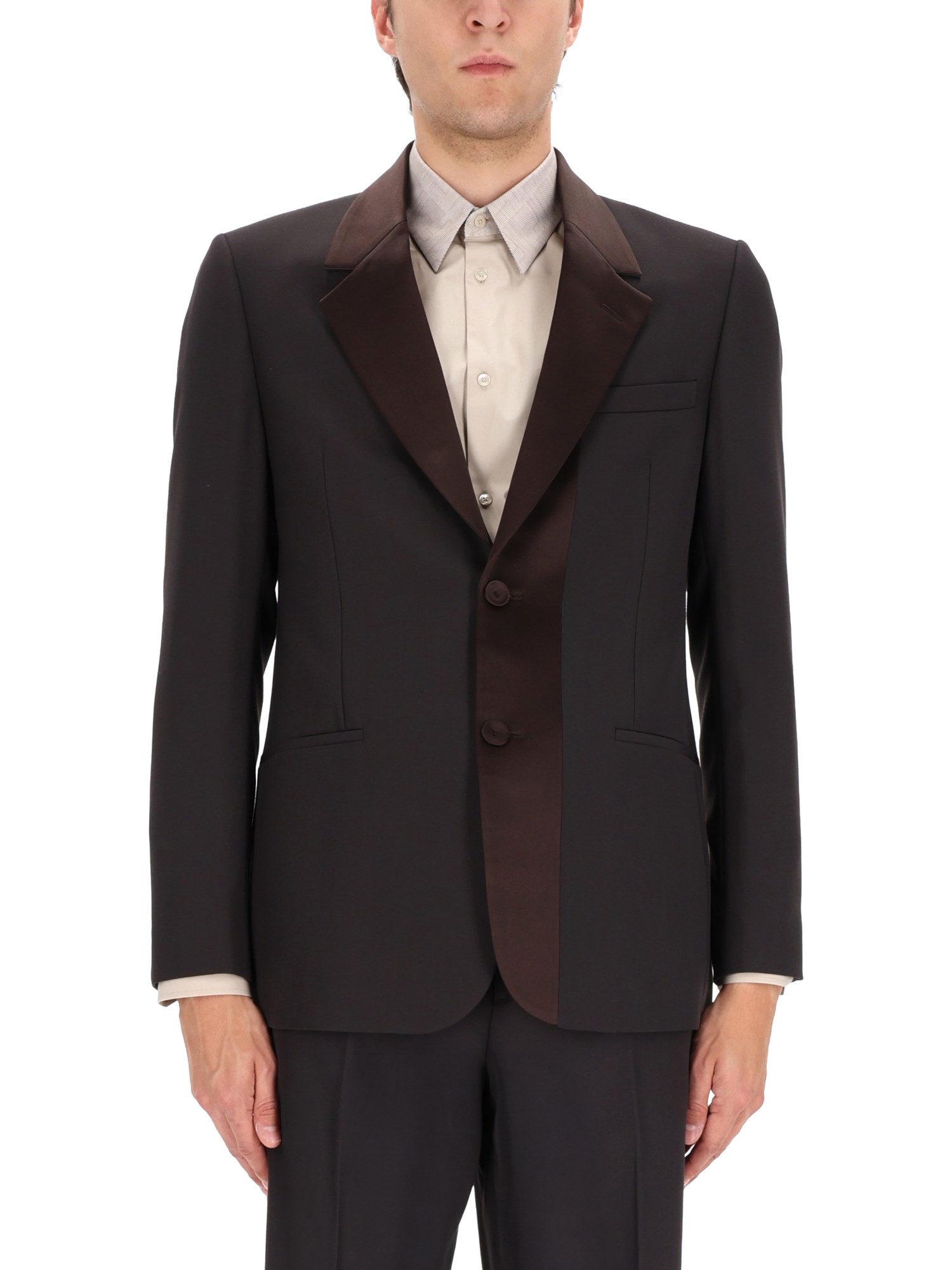 Fendi Single-breasted Tailored Jacket In Brown