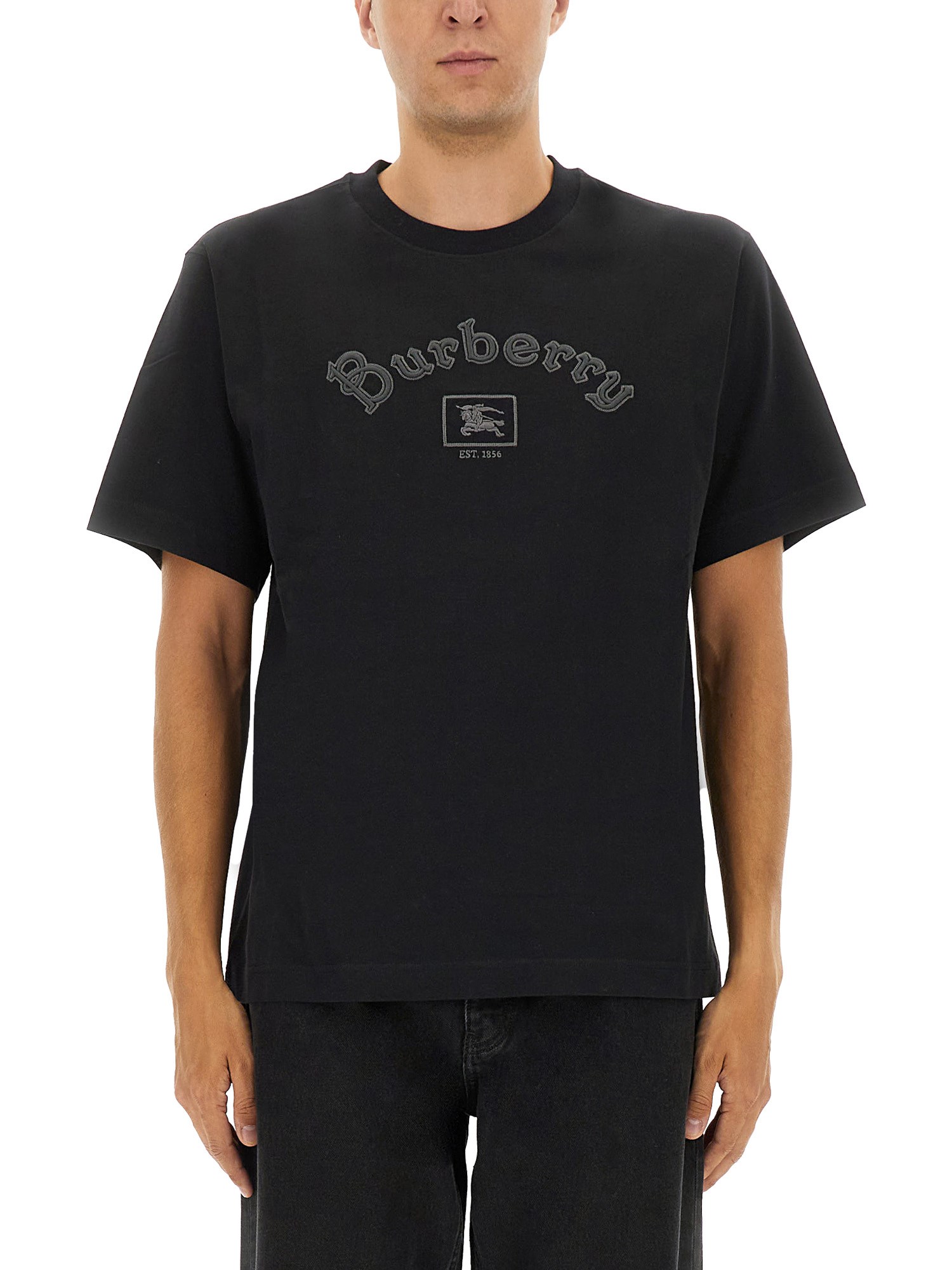 Burberry Gothic Logo T-shirt In Black