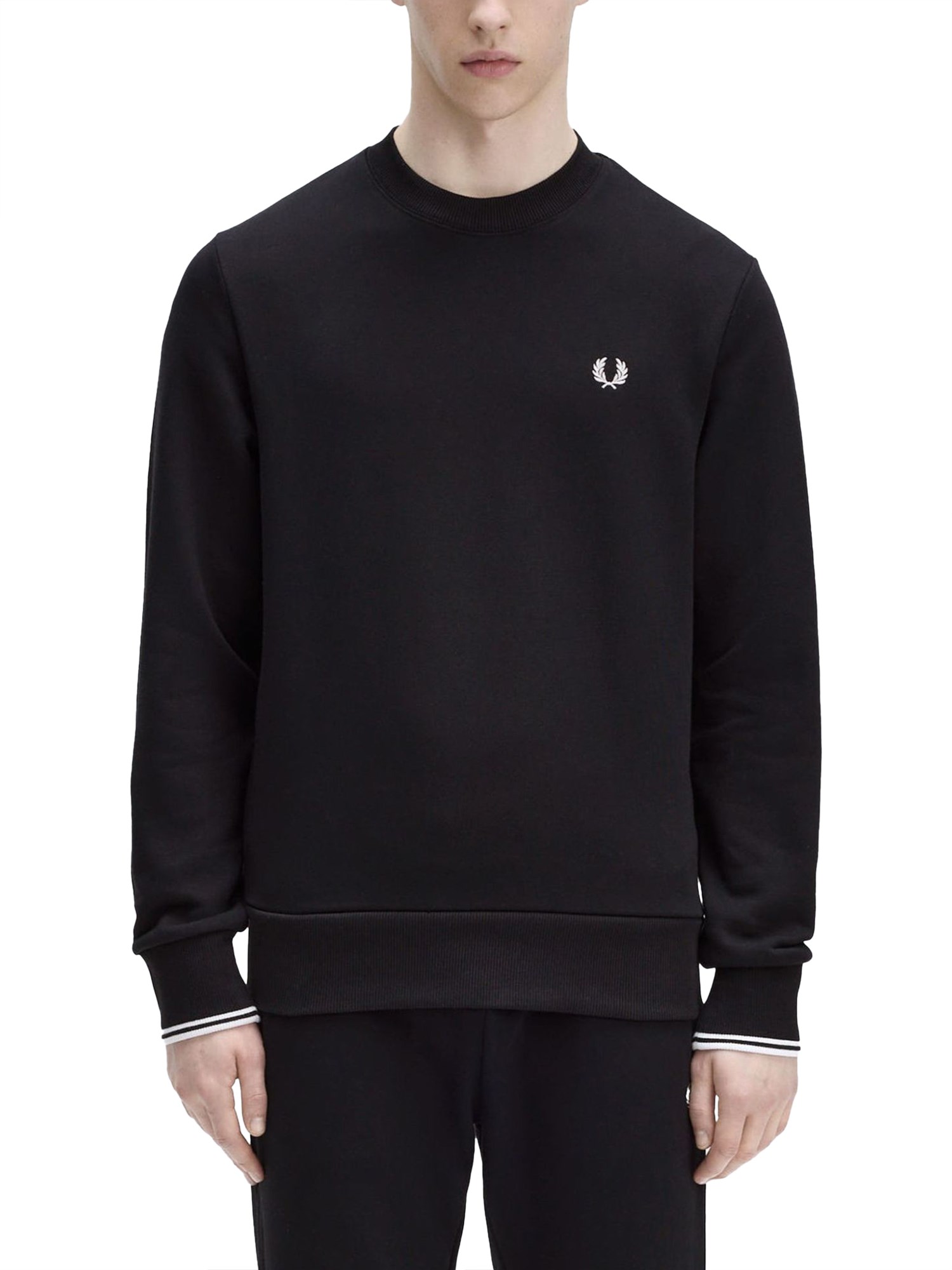 Fred Perry Sweatshirt With Logo Embroidery In Black