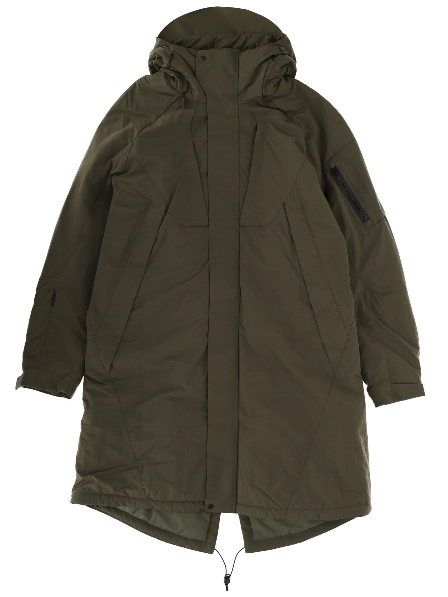 Jg1 Long Quilted Jacket Adjustable Features In Green