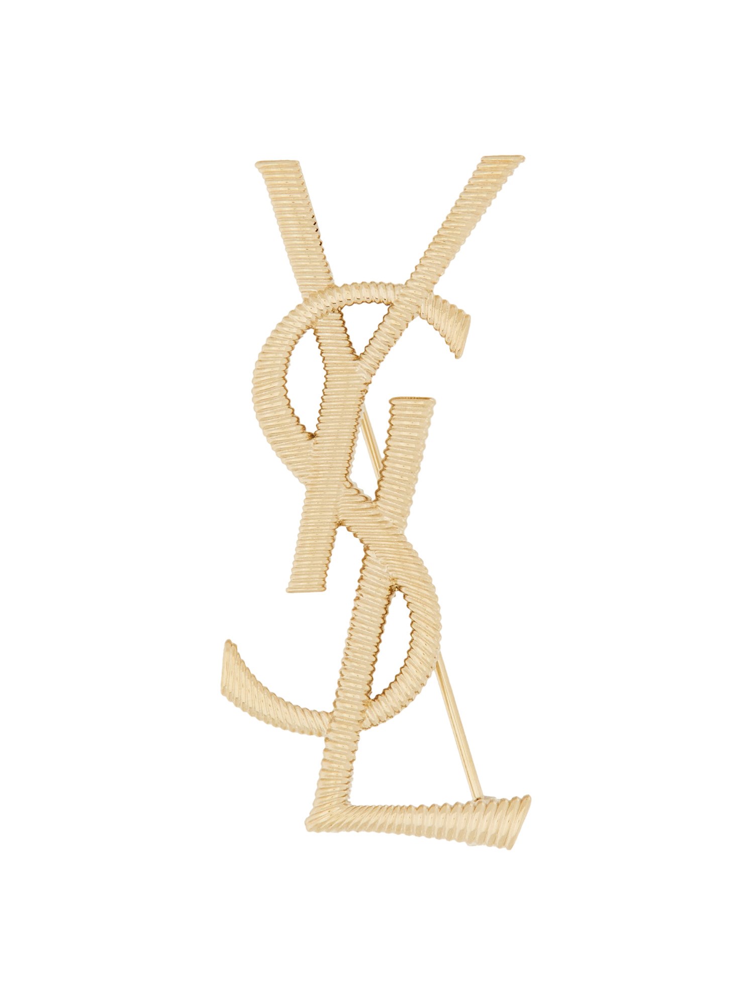 Saint Laurent Cassandre Brooch In Gold
