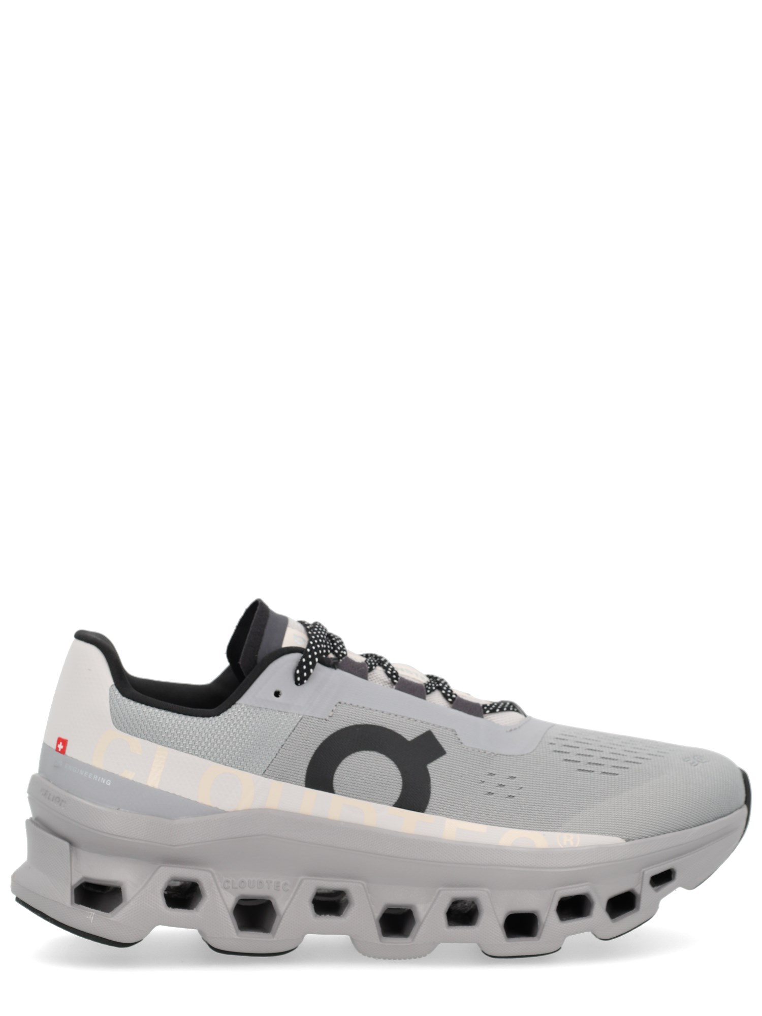 On Breathable Grey Sneakers With Robust Rubber Sole In Gray