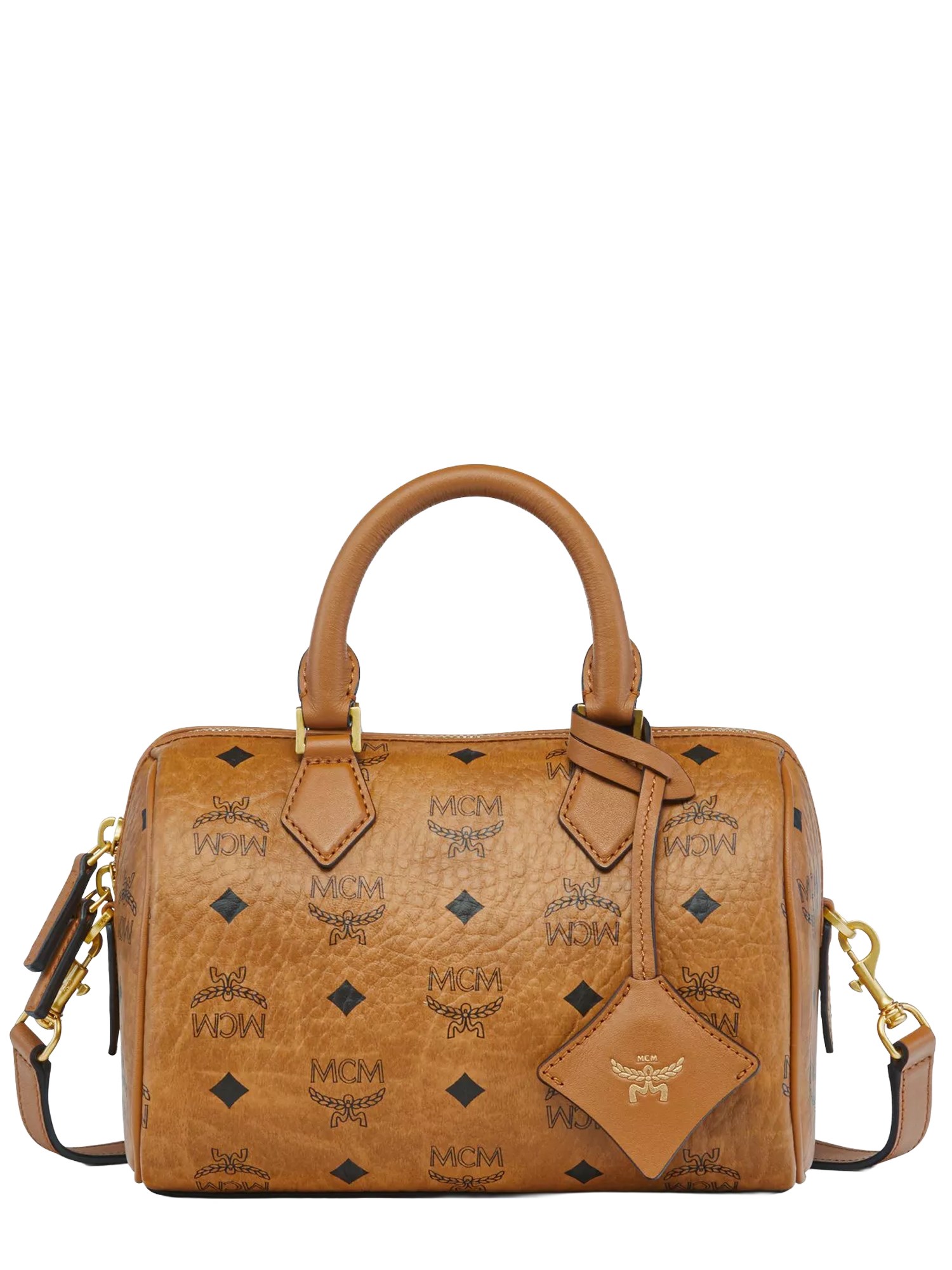 Mcm Small Ella Boston Bag In Brown