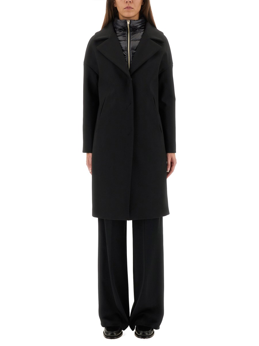 CAPPOTTO IN LANA CON PETTORINA TECNICA