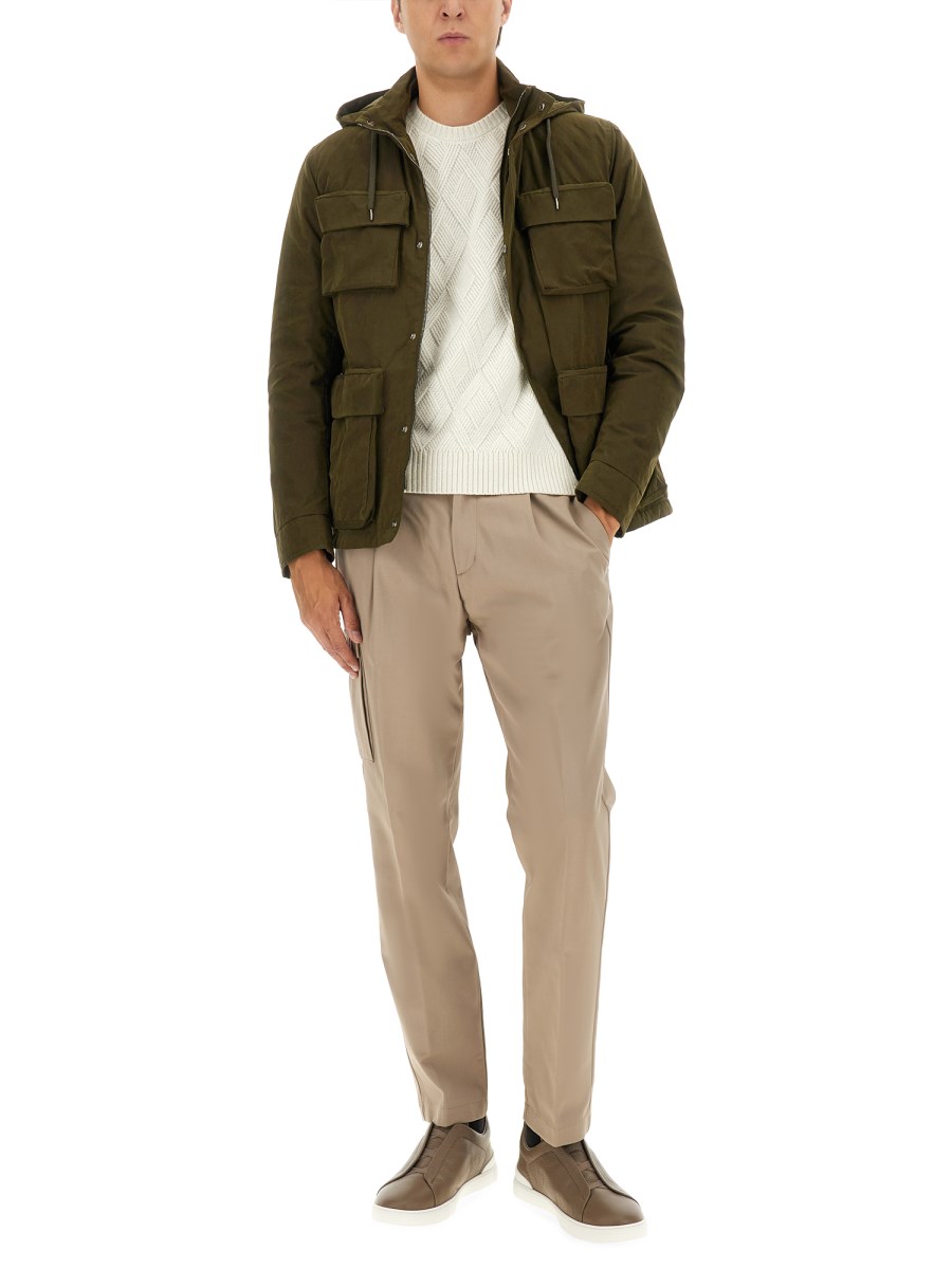 PARKA CORTO IN COTONE CERATO