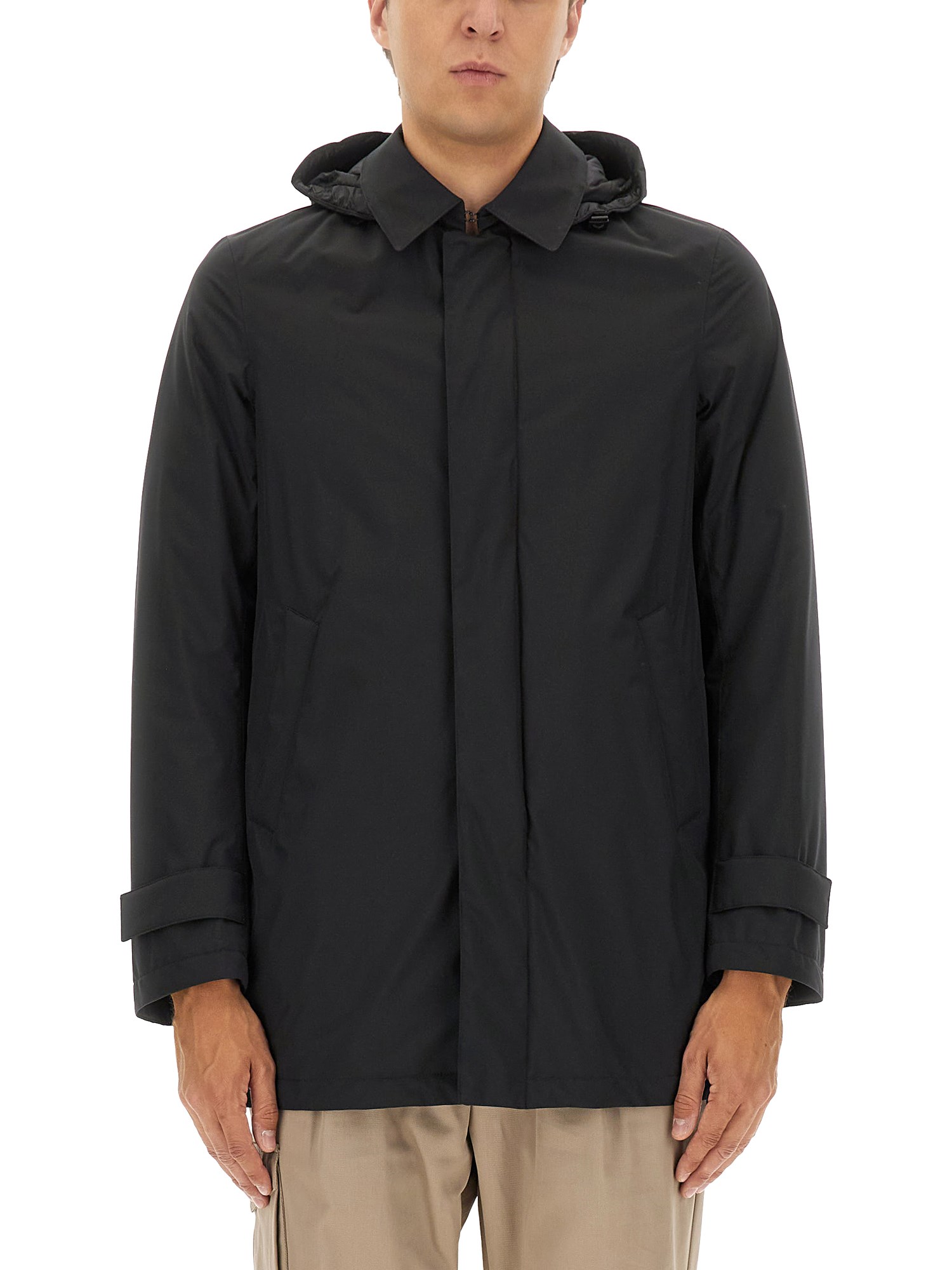 Herno Two-layer "windstopper" Long Parka In Black