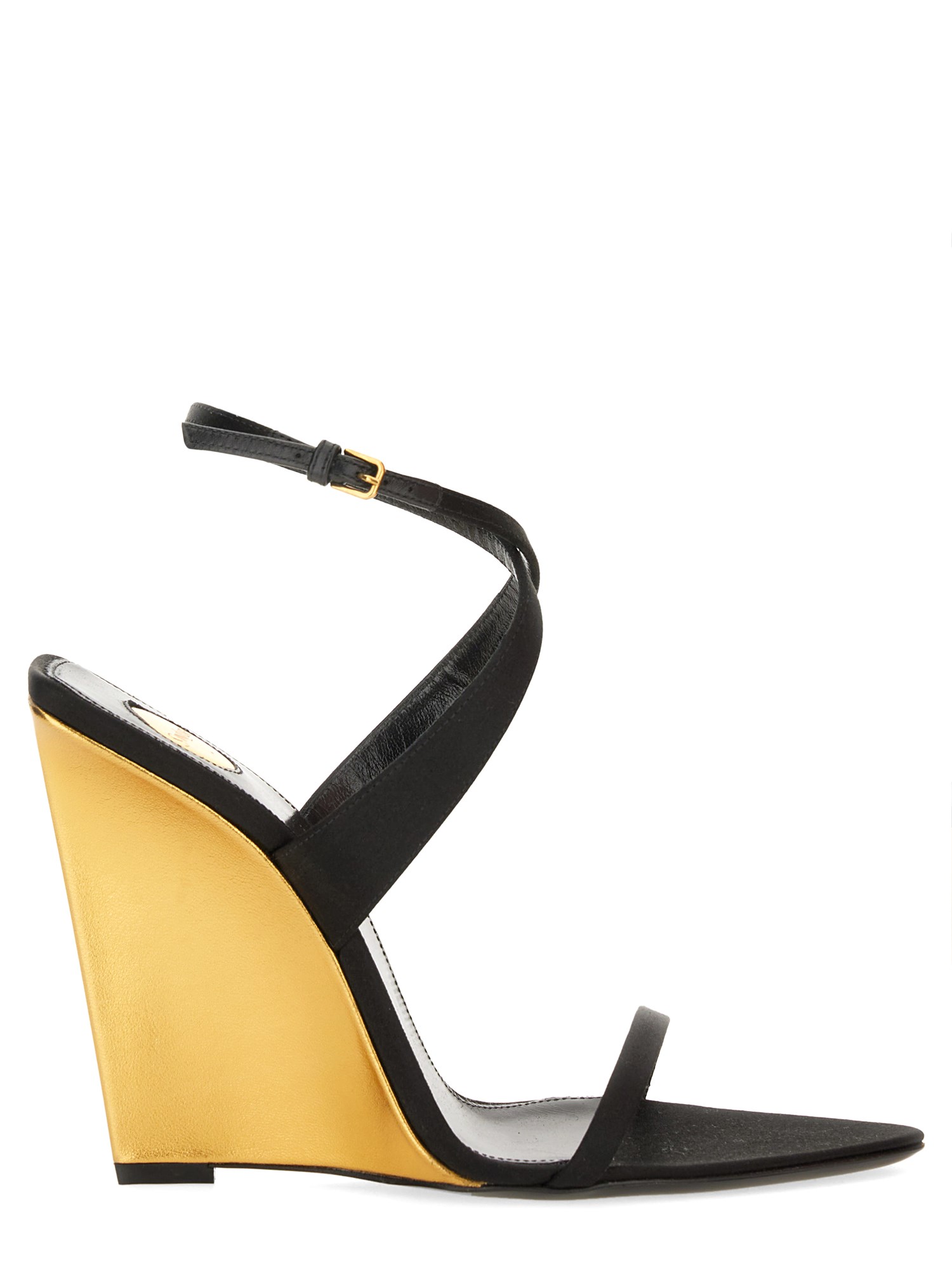 Saint Laurent "salomé" Sandal With Wedge In Black