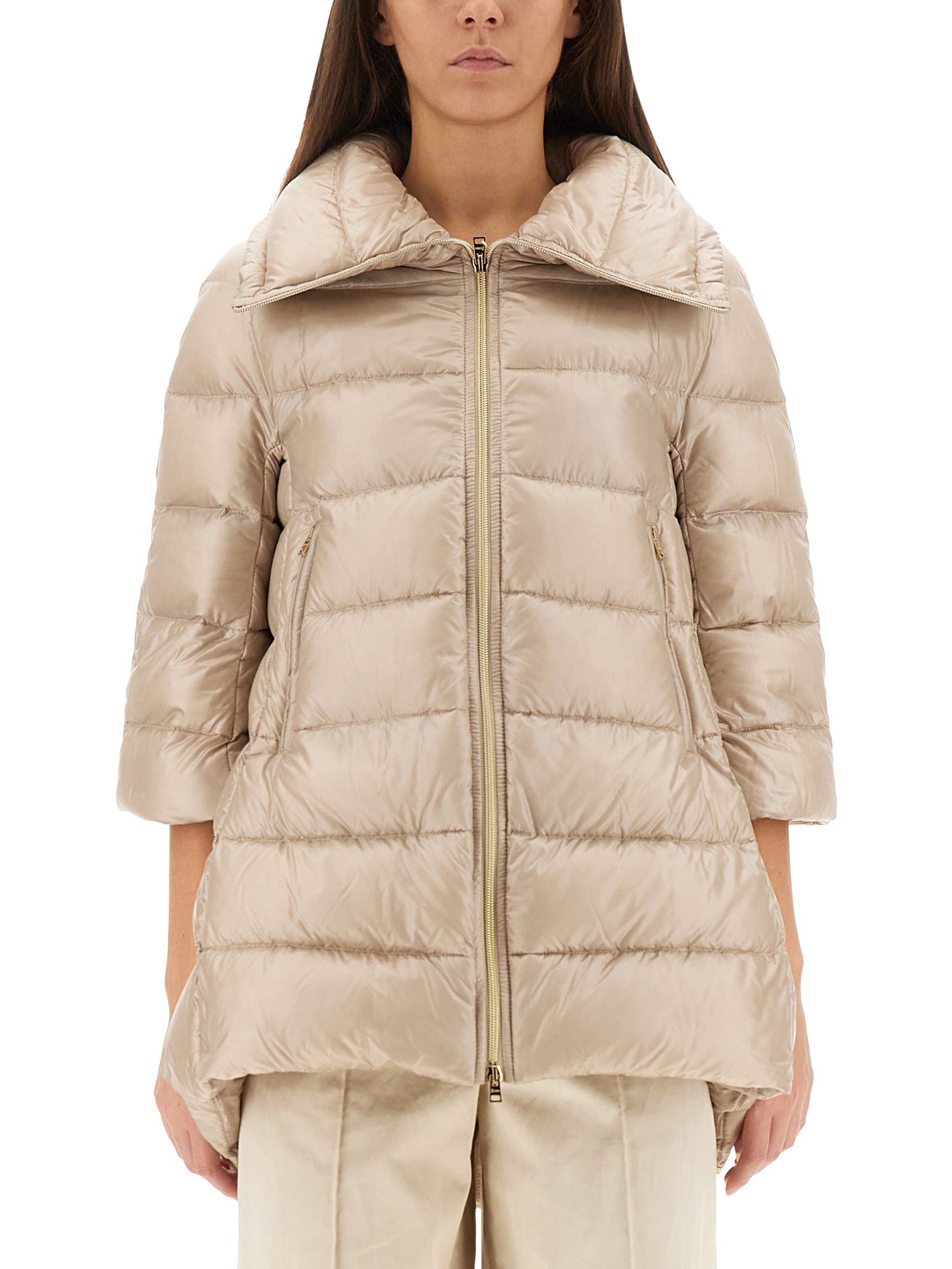 Herno A-shape Cleofe Jacket In Neutral