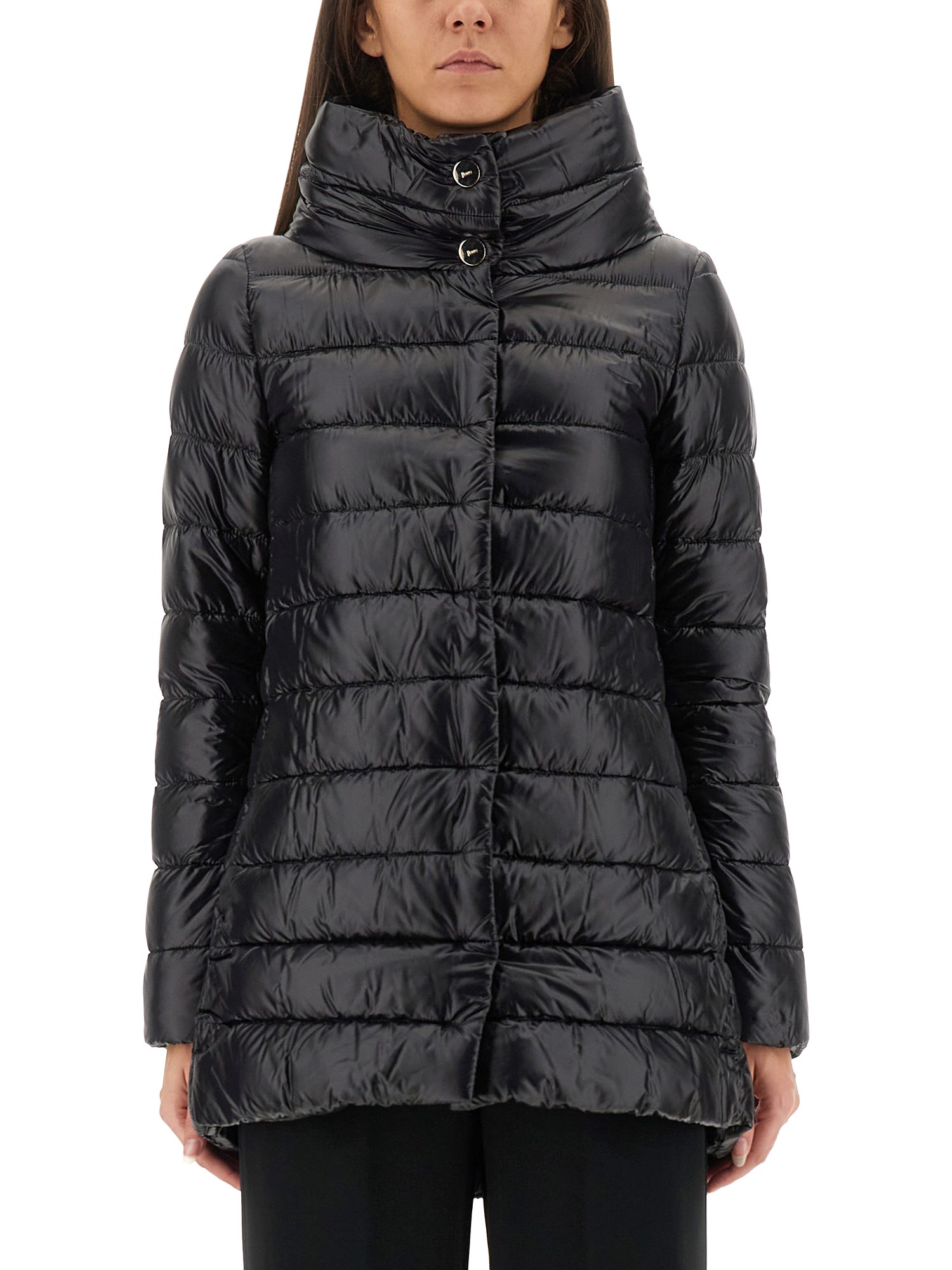 Herno Down Jacket "a-shape Amelia" In Blue