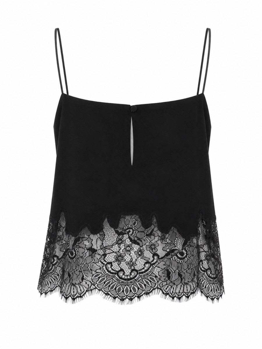 TOP CON PIZZO E CRISTALLI