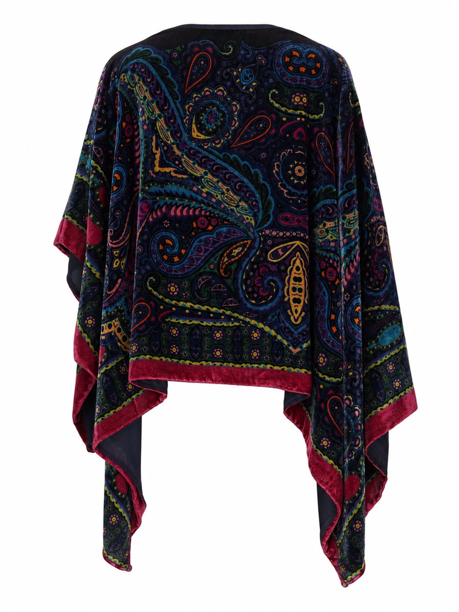 PONCHO ASIMMETRICO CON STAMPA PAISLEY