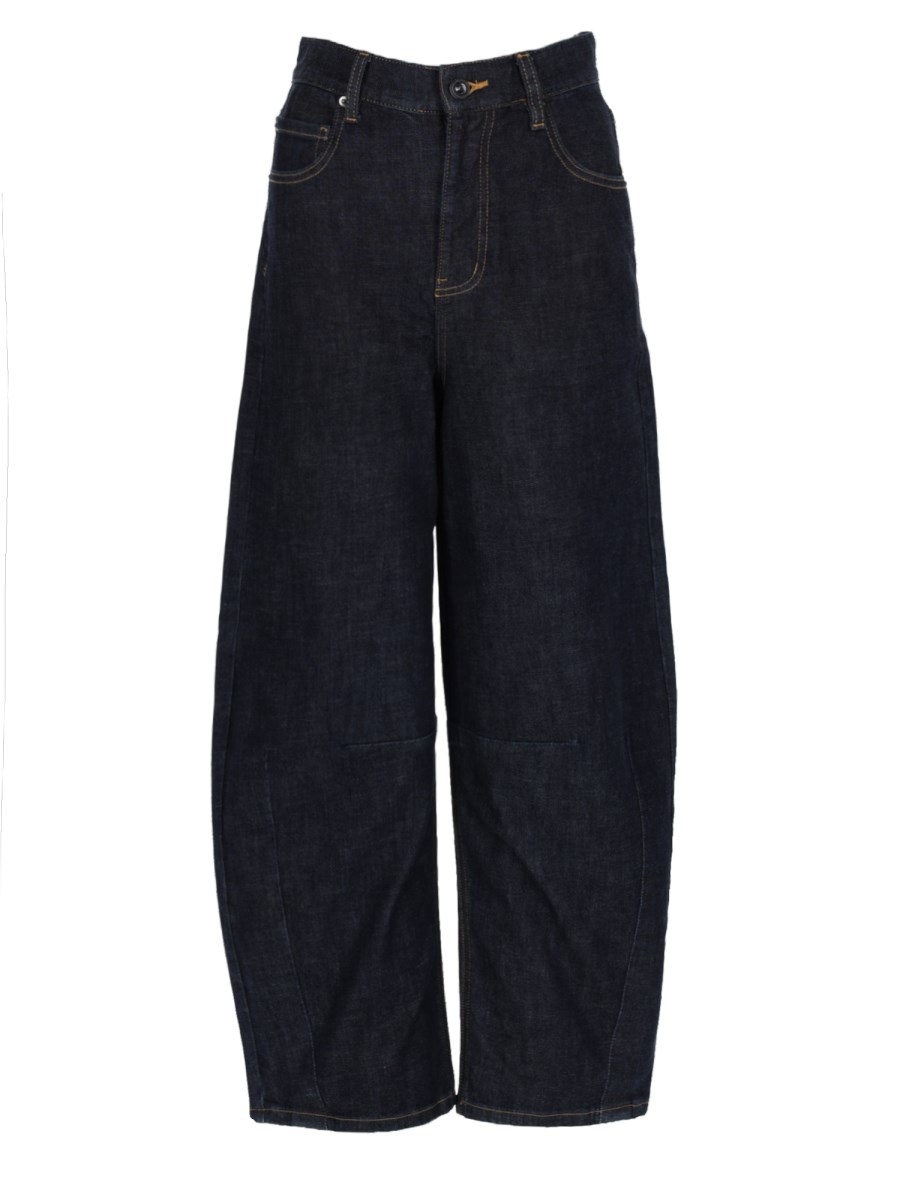 JEANS DRITTI IN DENIM DI COTONE