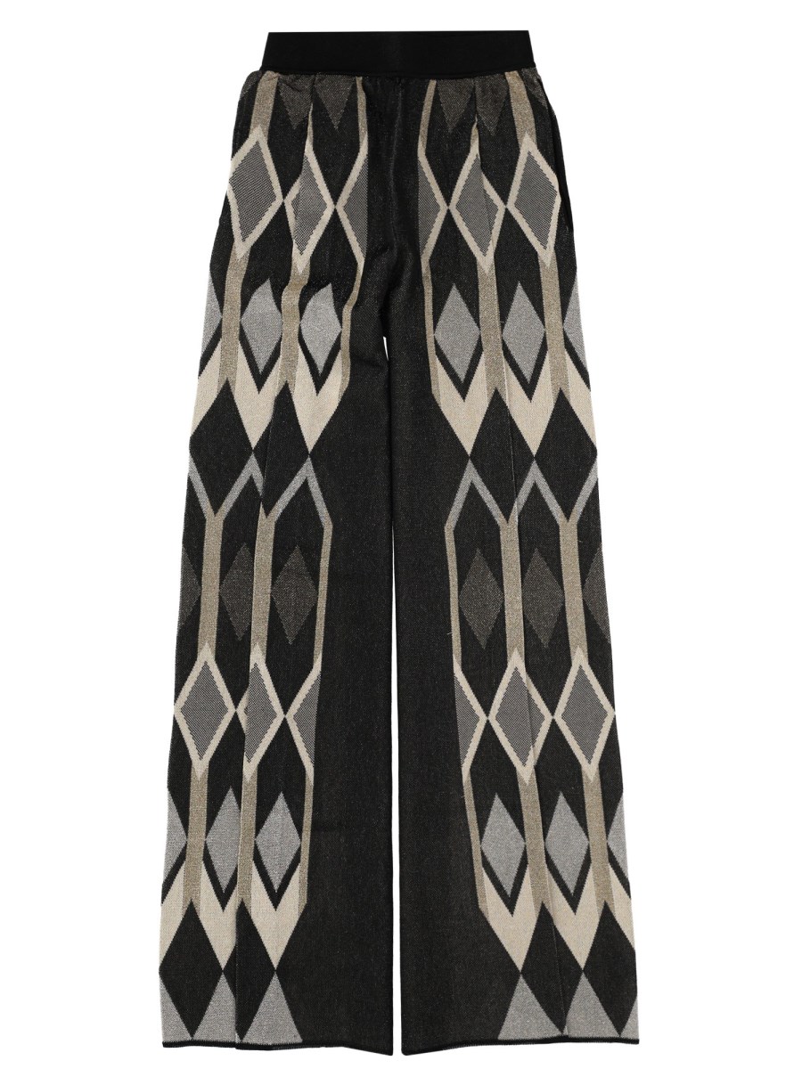 PANTALONE CON DISEGNO JACQUARD LAMÉ GEOMETRICO