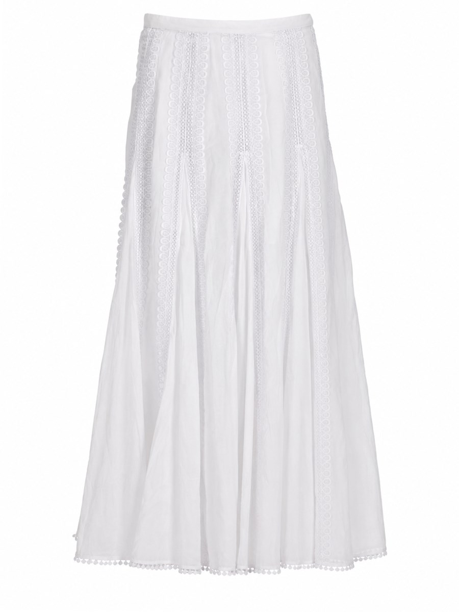 GONNA NORMA IN COTONE CON PIZZO